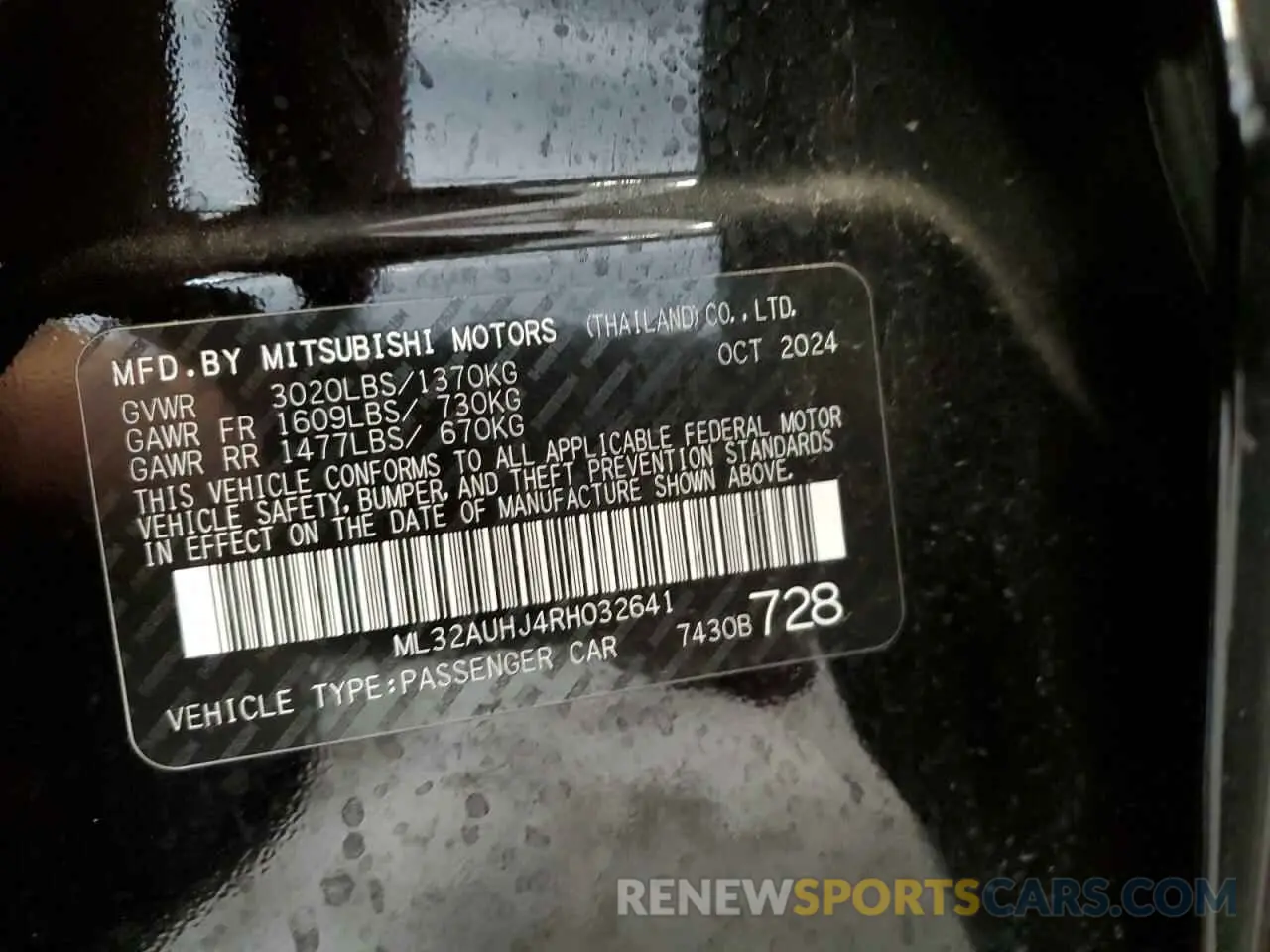 12 Photograph of a damaged car ML32AUHJ4RH032641 MITSUBISHI MIRAGE 2024