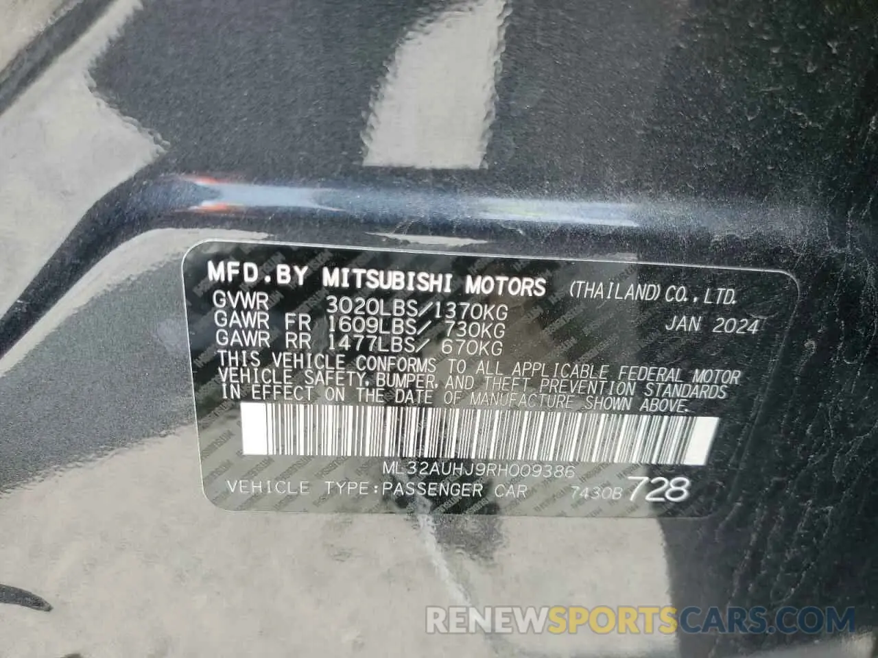 12 Photograph of a damaged car ML32AUHJ9RH009386 MITSUBISHI MIRAGE 2024