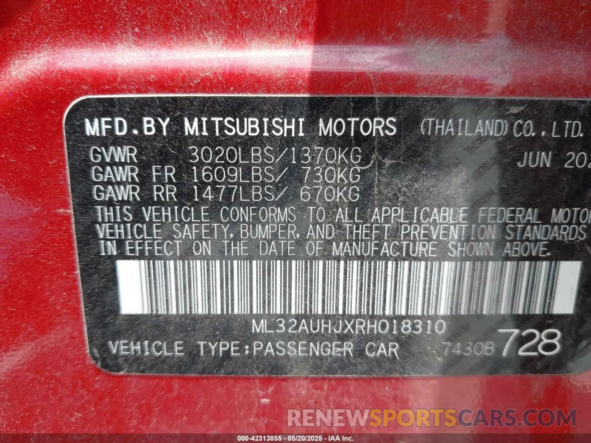 9 Photograph of a damaged car ML32AUHJXRH018310 MITSUBISHI MIRAGE 2024