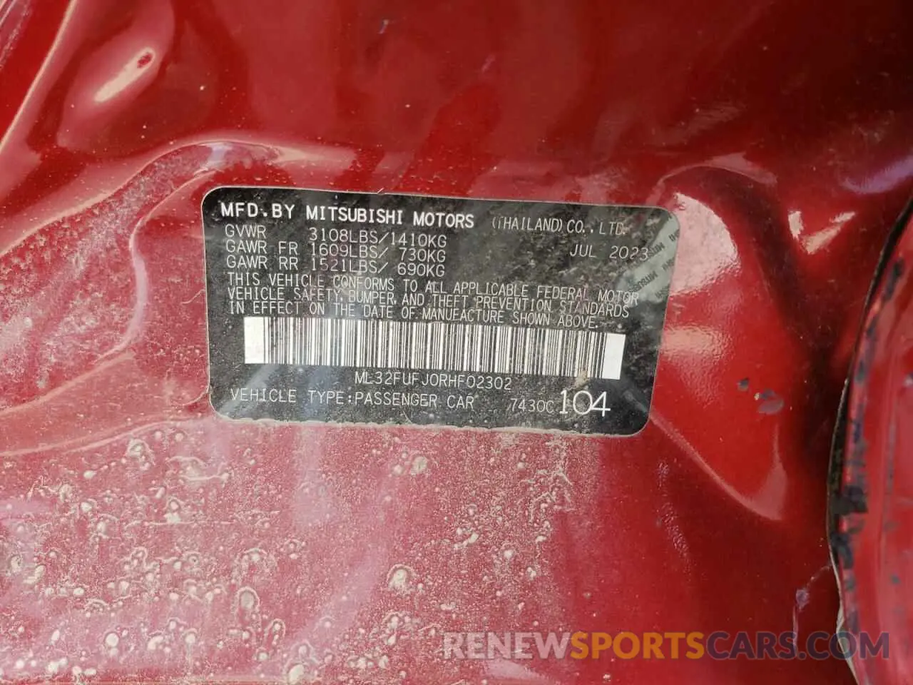 12 Photograph of a damaged car ML32FUFJ0RHF02302 MITSUBISHI MIRAGE 2024