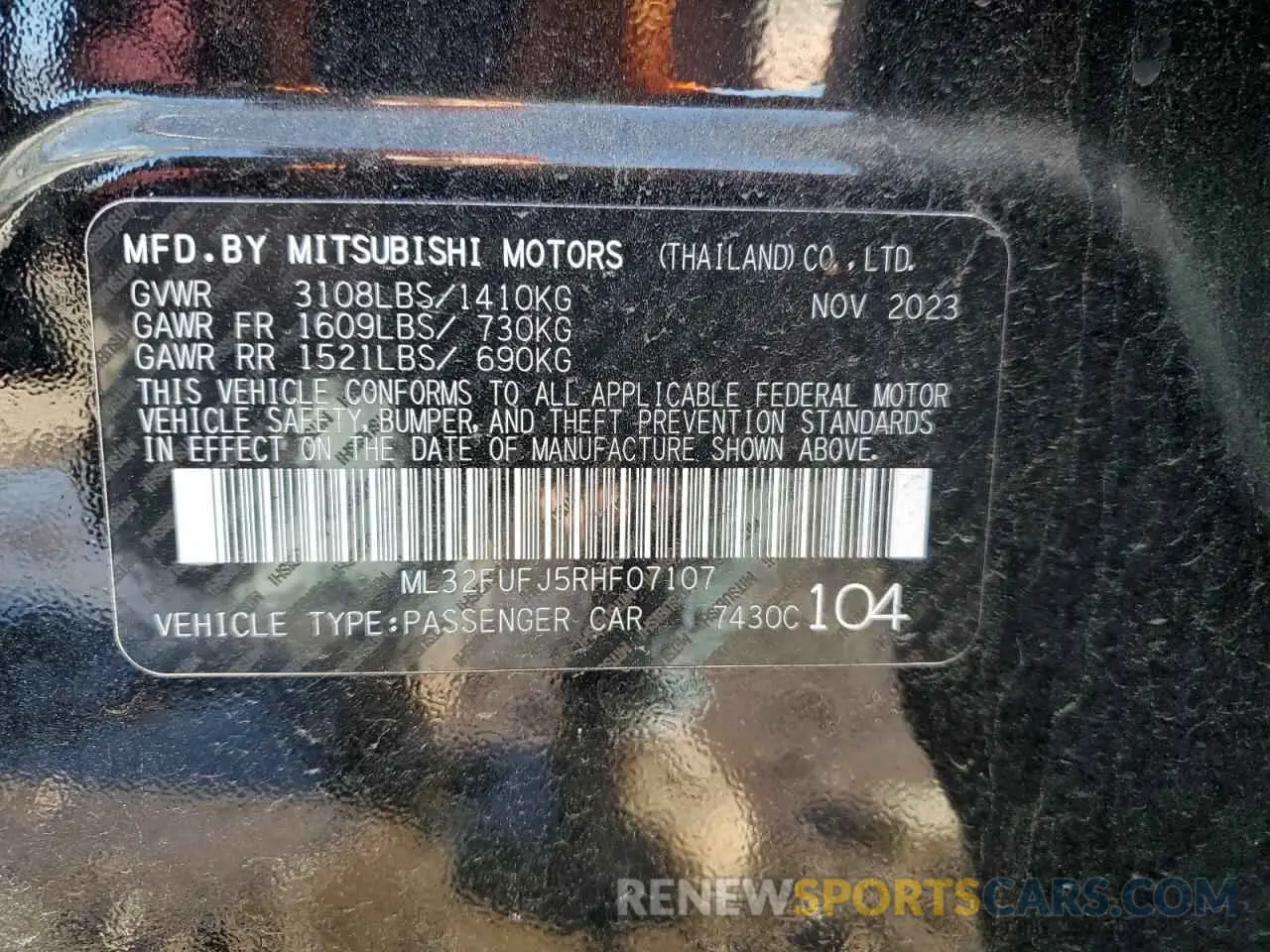 14 Photograph of a damaged car ML32FUFJ5RHF07107 MITSUBISHI MIRAGE 2024