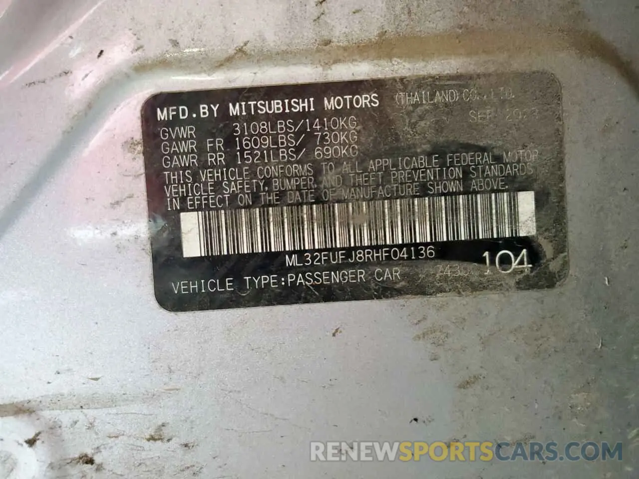 12 Photograph of a damaged car ML32FUFJ8RHF04136 MITSUBISHI MIRAGE 2024