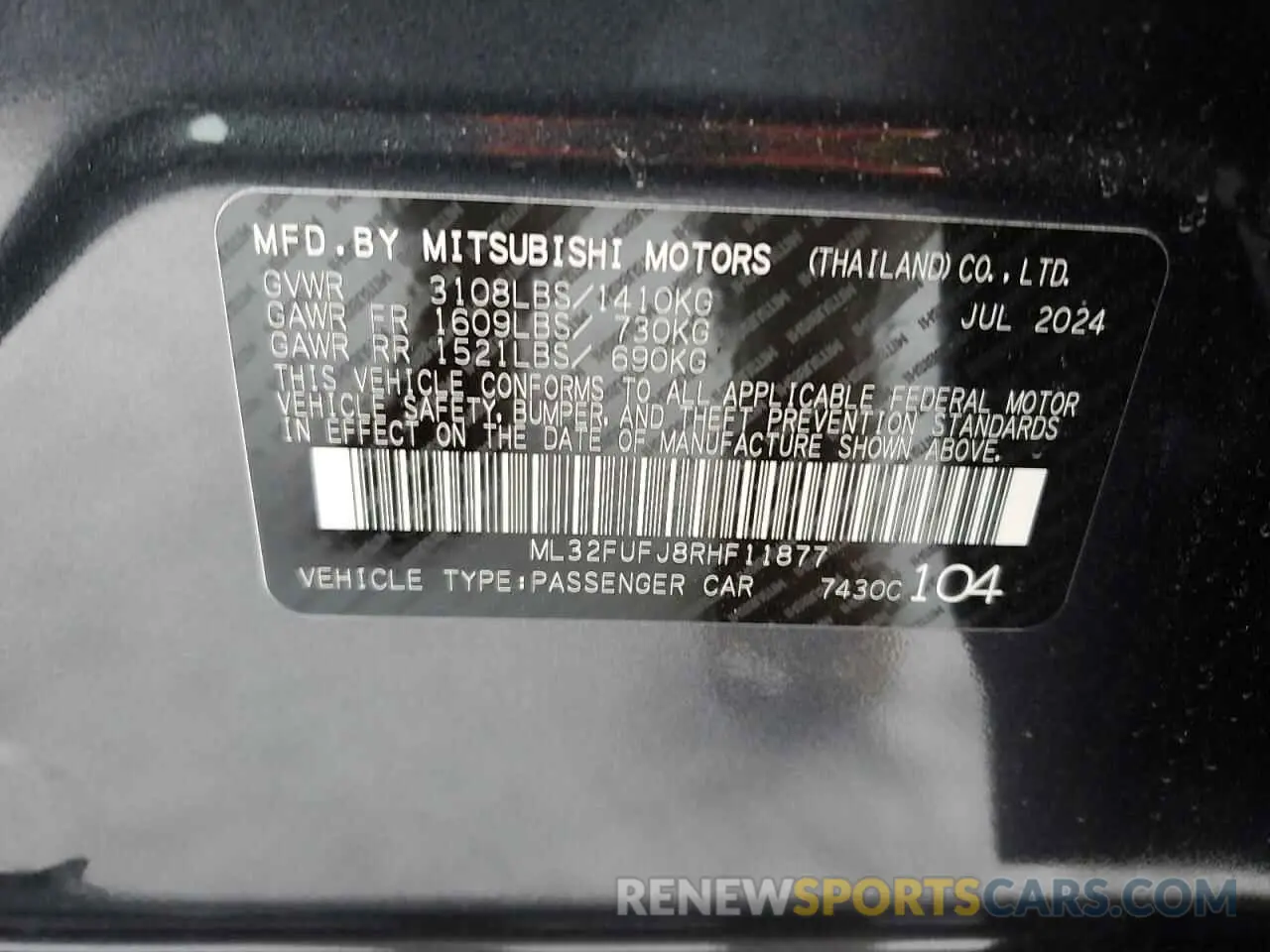 12 Photograph of a damaged car ML32FUFJ8RHF11877 MITSUBISHI MIRAGE 2024