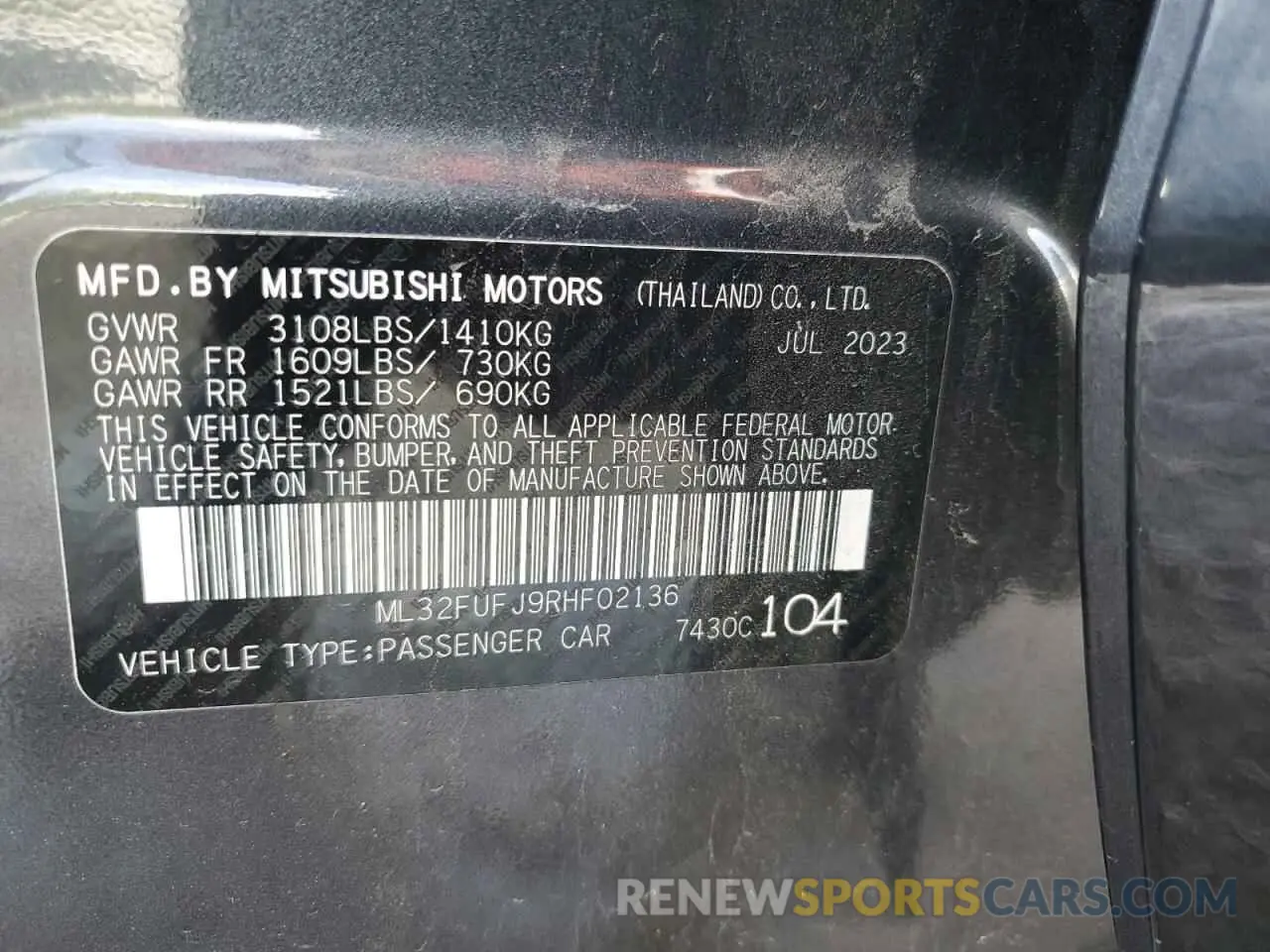 12 Photograph of a damaged car ML32FUFJ9RHF02136 MITSUBISHI MIRAGE 2024