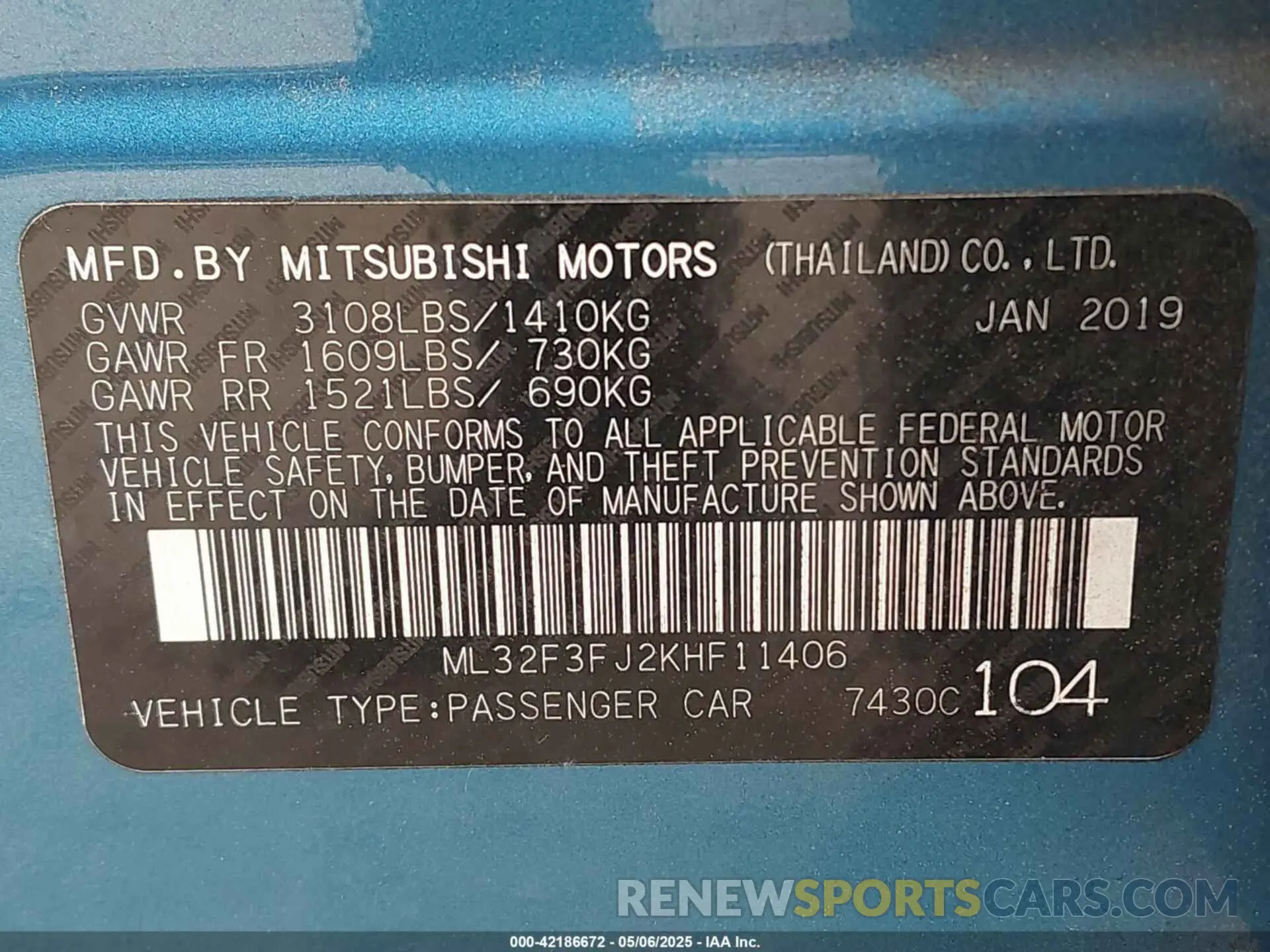 9 Photograph of a damaged car ML32F3FJ2KHF11406 MITSUBISHI MIRAGE G4 2019