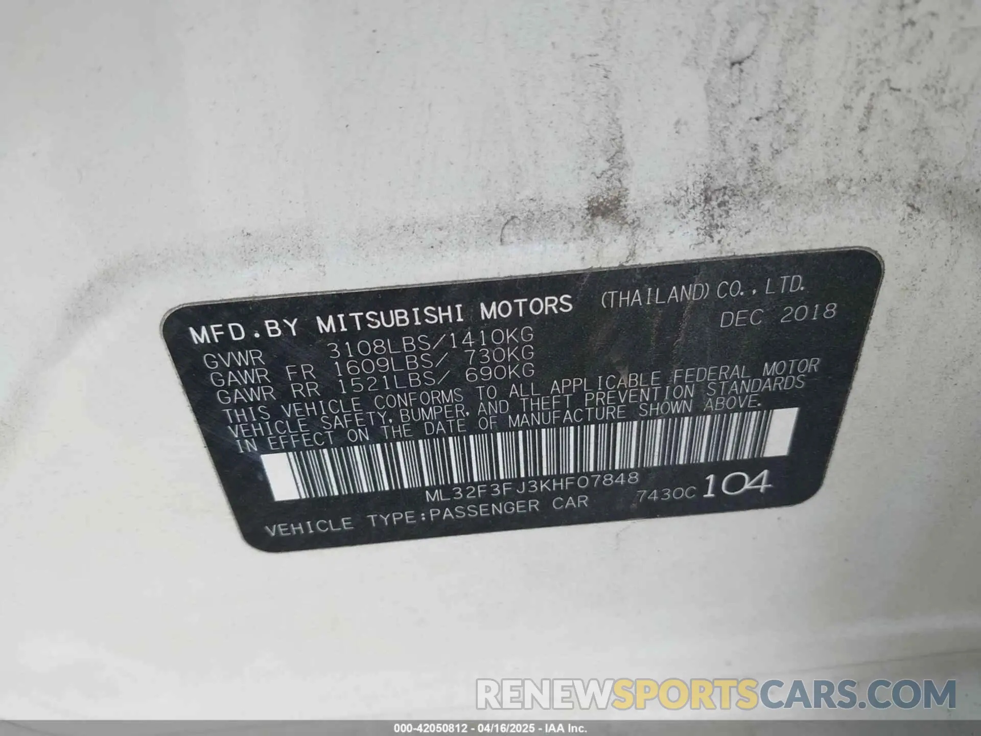 9 Photograph of a damaged car ML32F3FJ3KHF07848 MITSUBISHI MIRAGE G4 2019
