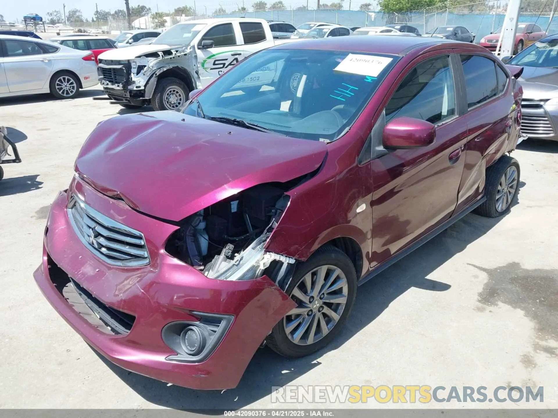 2 Photograph of a damaged car ML32F3FJ6KHF01302 MITSUBISHI MIRAGE G4 2019