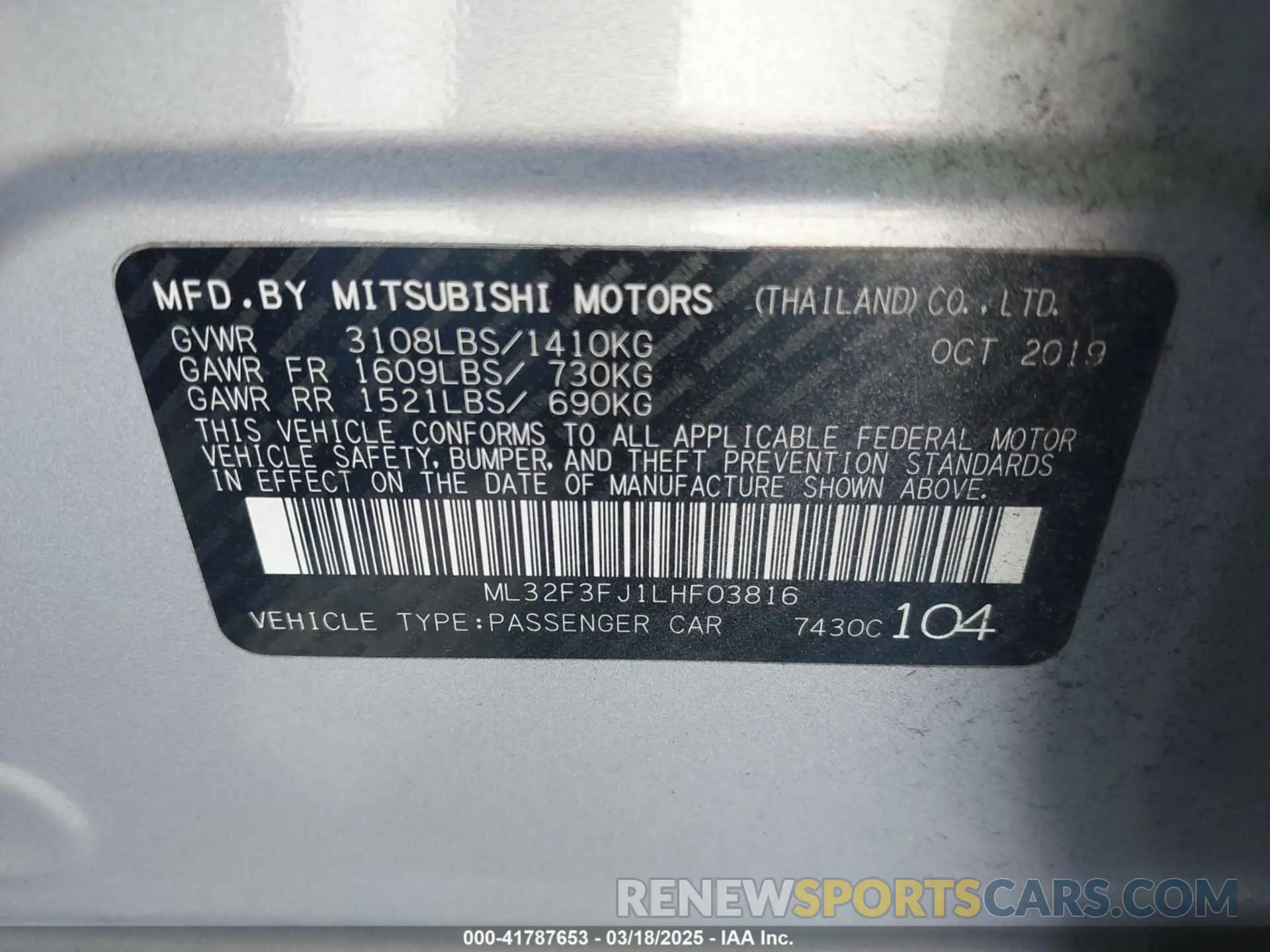 9 Photograph of a damaged car ML32F3FJ1LHF03816 MITSUBISHI MIRAGE G4 2020