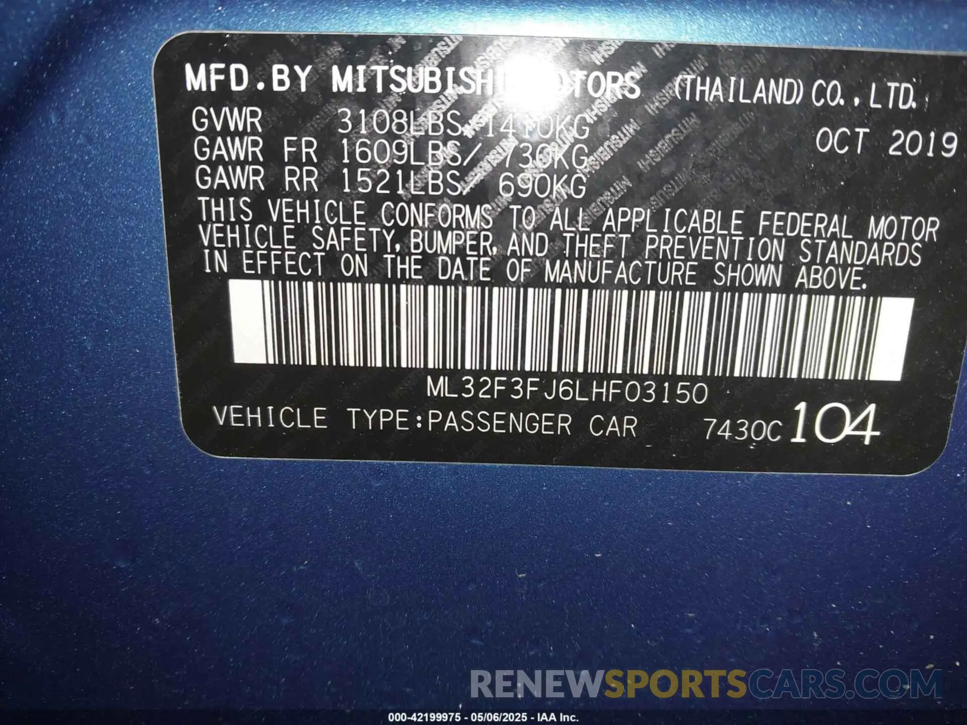 9 Photograph of a damaged car ML32F3FJ6LHF03150 MITSUBISHI MIRAGE G4 2020