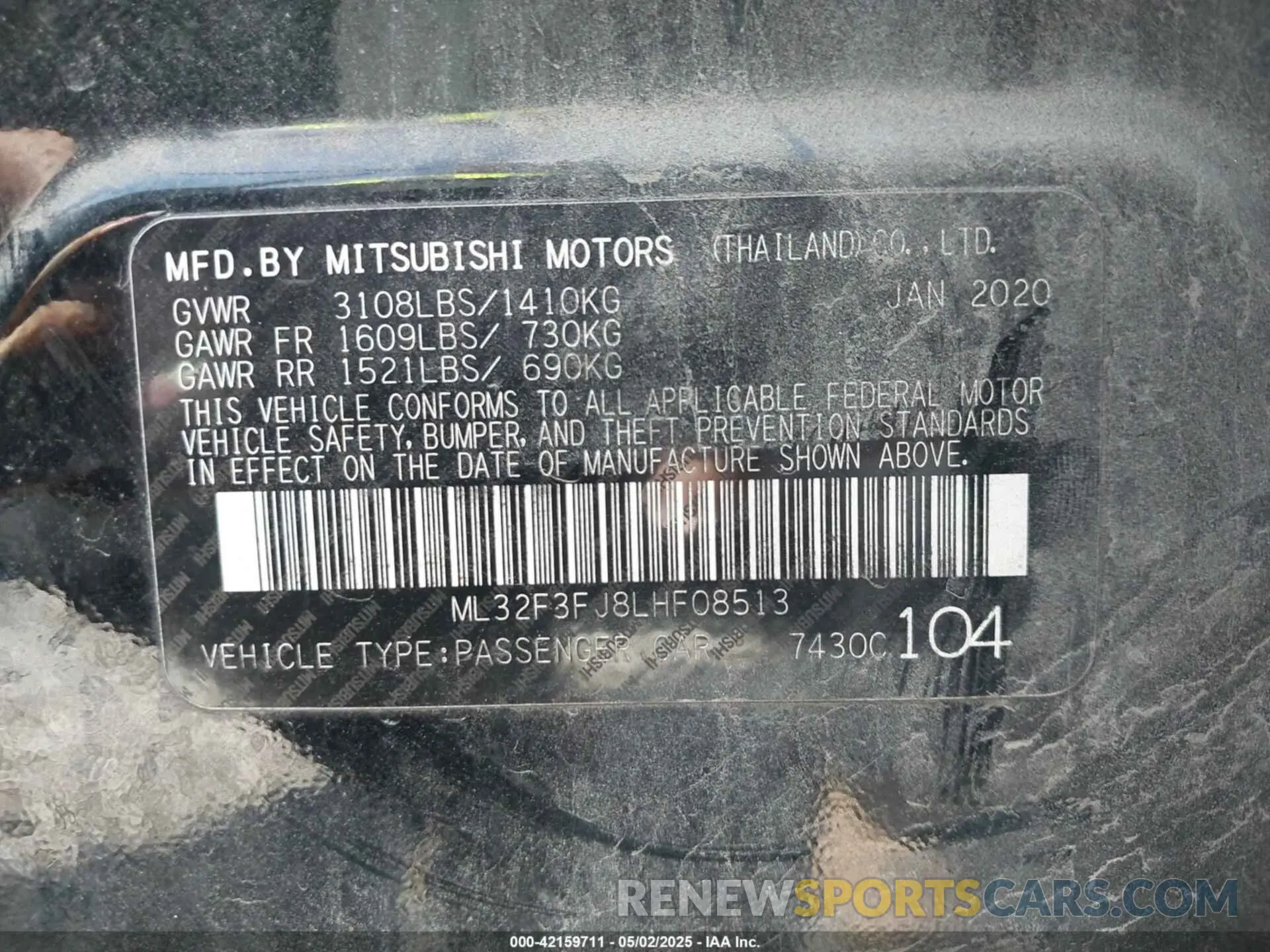 9 Photograph of a damaged car ML32F3FJ8LHF08513 MITSUBISHI MIRAGE G4 2020