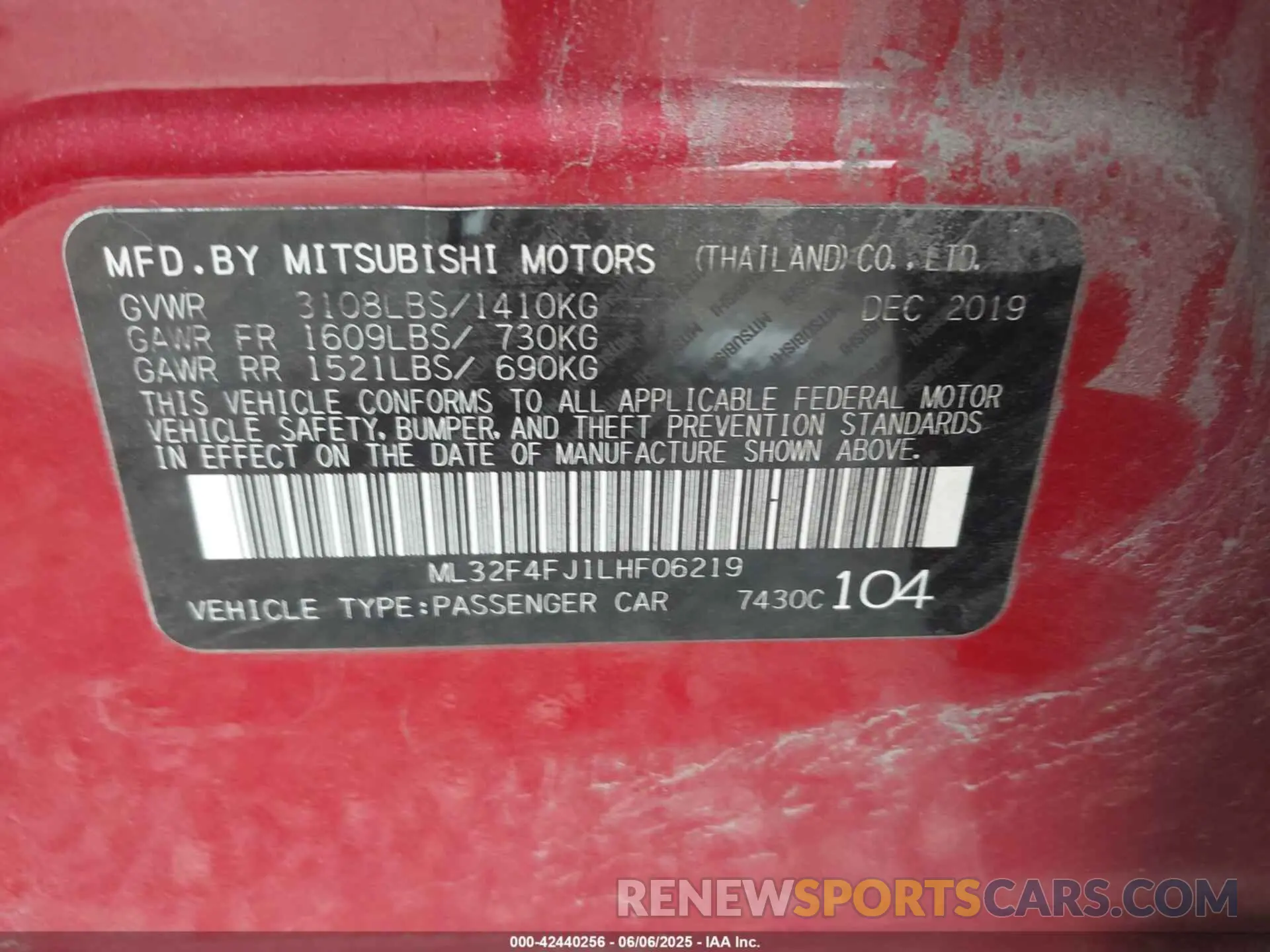 9 Photograph of a damaged car ML32F4FJ1LHF06219 MITSUBISHI MIRAGE G4 2020
