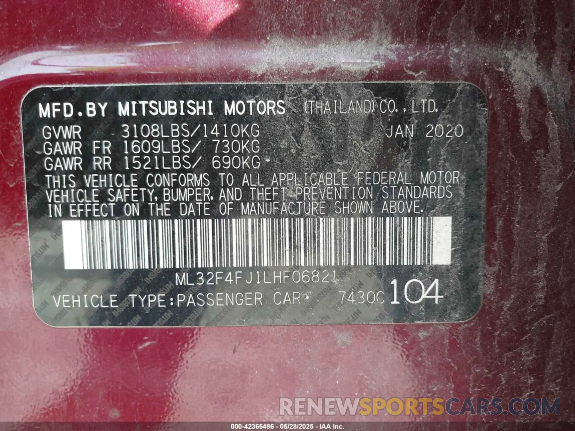 9 Photograph of a damaged car ML32F4FJ1LHF06821 MITSUBISHI MIRAGE G4 2020