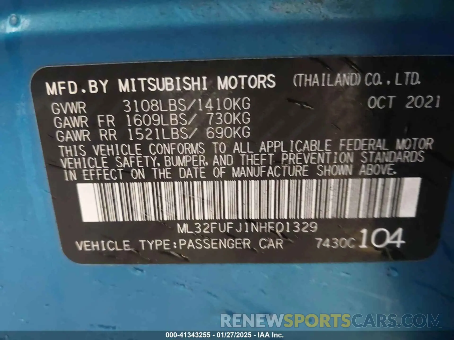 9 Photograph of a damaged car ML32FUFJ1NHF01329 MITSUBISHI MIRAGE G4 2022