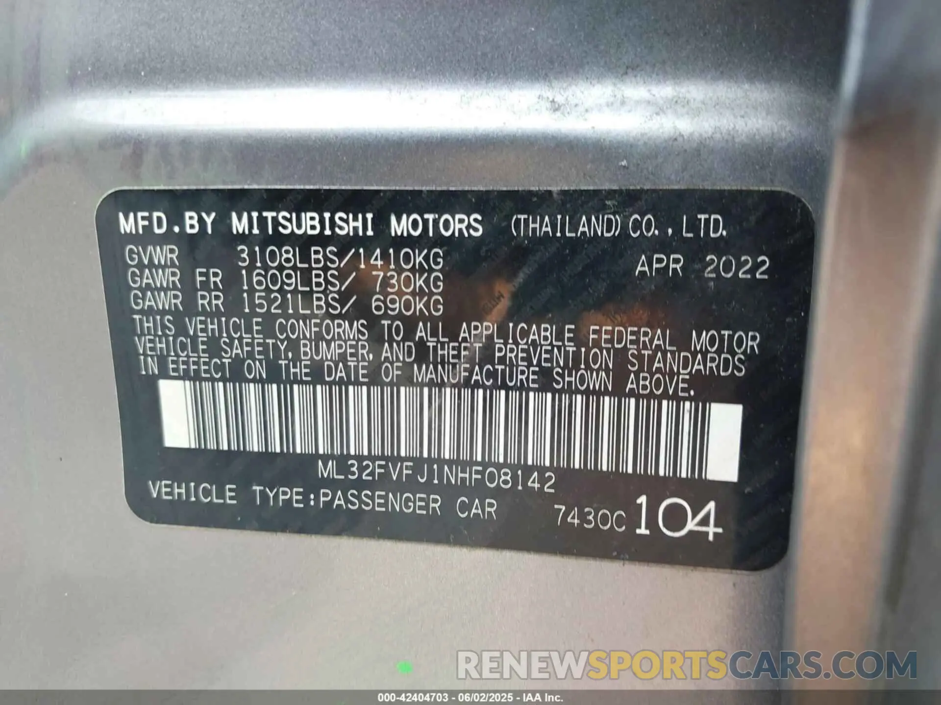 9 Photograph of a damaged car ML32FVFJ1NHF08142 MITSUBISHI MIRAGE G4 2022