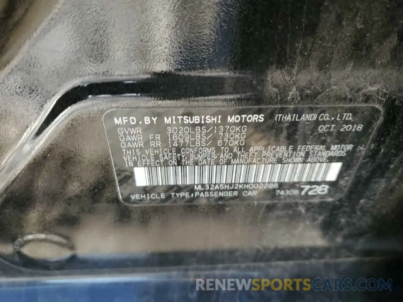 12 Photograph of a damaged car ML32A5HJ2KH002288 MITSUBISHI MIRAGE LE 2019