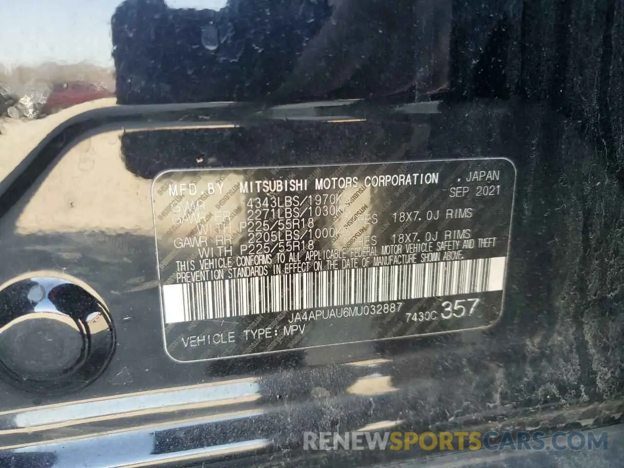 14 Photograph of a damaged car JA4APUAU6MU032887 MITSUBISHI OUTLANDER 2021