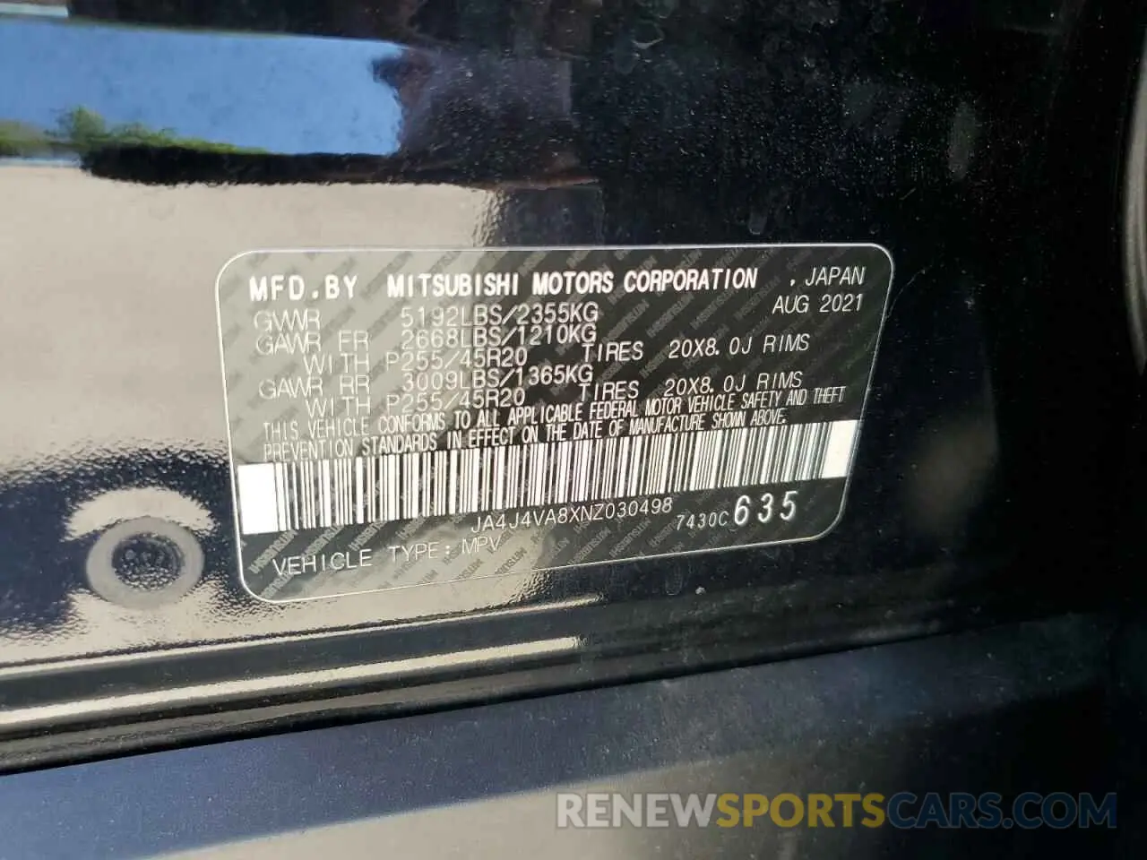 15 Photograph of a damaged car JA4J4VA8XNZ030498 MITSUBISHI OUTLANDER 2022