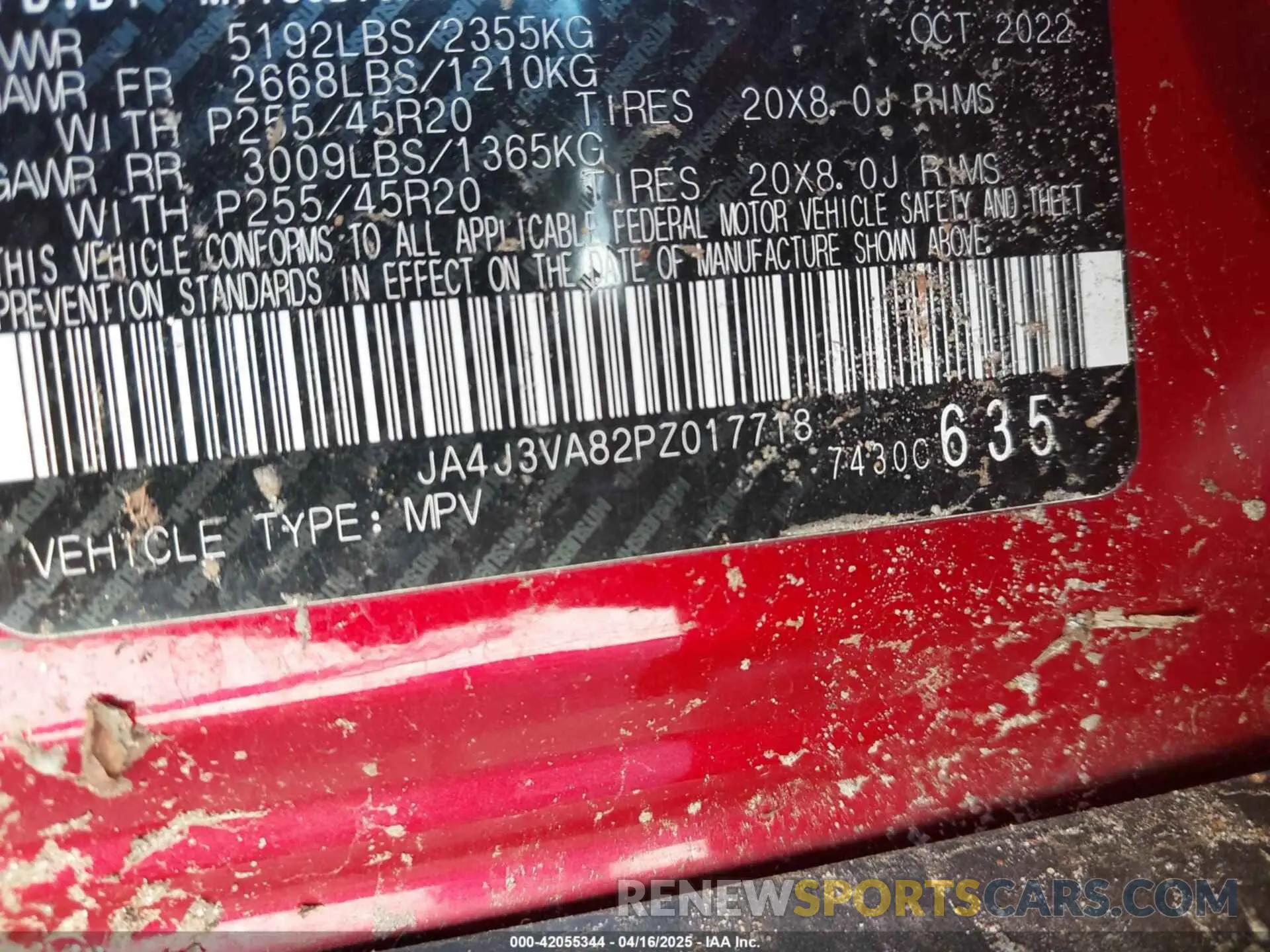 9 Photograph of a damaged car JA4J3VA82PZ017718 MITSUBISHI OUTLANDER 2023
