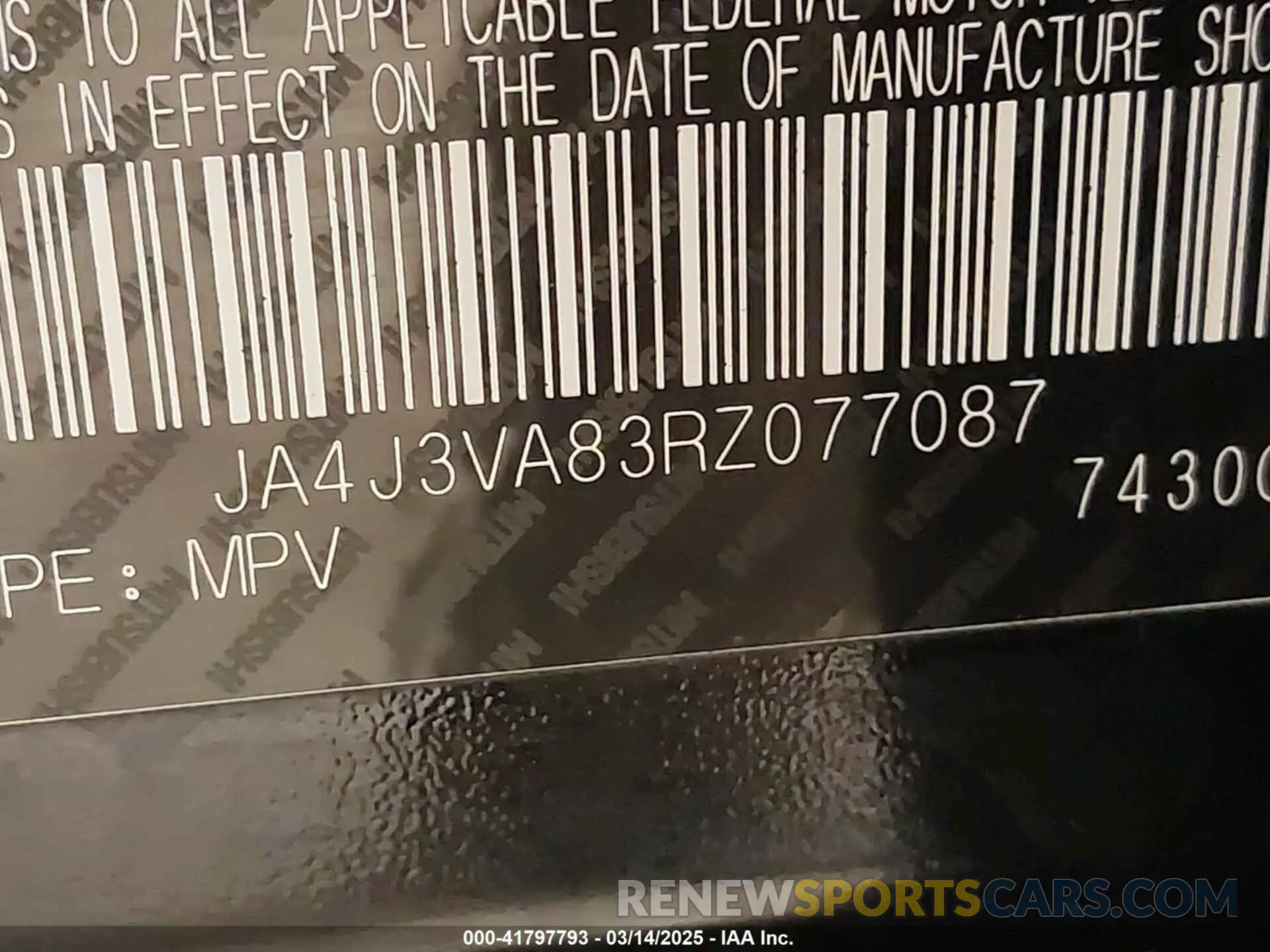 9 Photograph of a damaged car JA4J3VA83RZ077087 MITSUBISHI OUTLANDER 2024