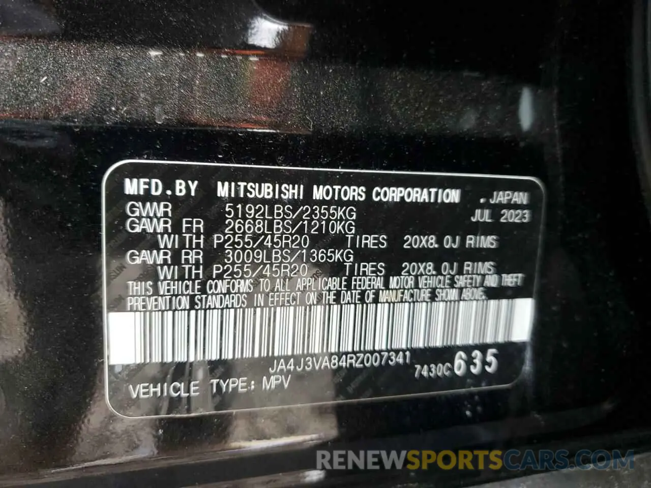 15 Photograph of a damaged car JA4J3VA84RZ007341 MITSUBISHI OUTLANDER 2024