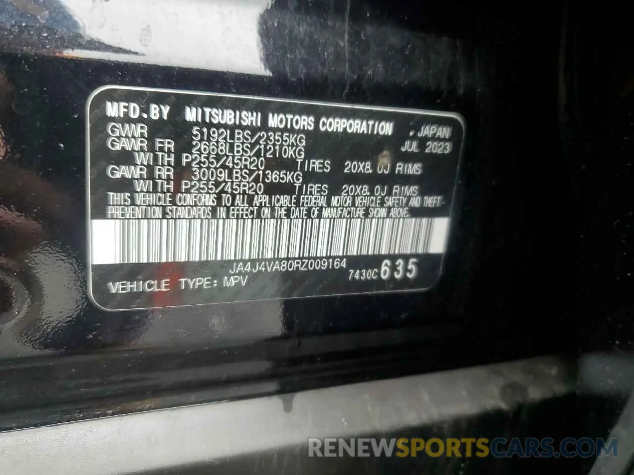 13 Photograph of a damaged car JA4J4VA80RZ009164 MITSUBISHI OUTLANDER 2024