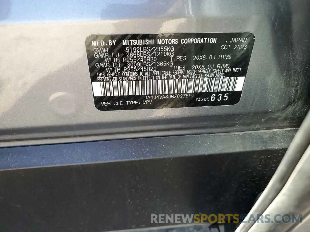 13 Photograph of a damaged car JA4J4VA80RZ027597 MITSUBISHI OUTLANDER 2024