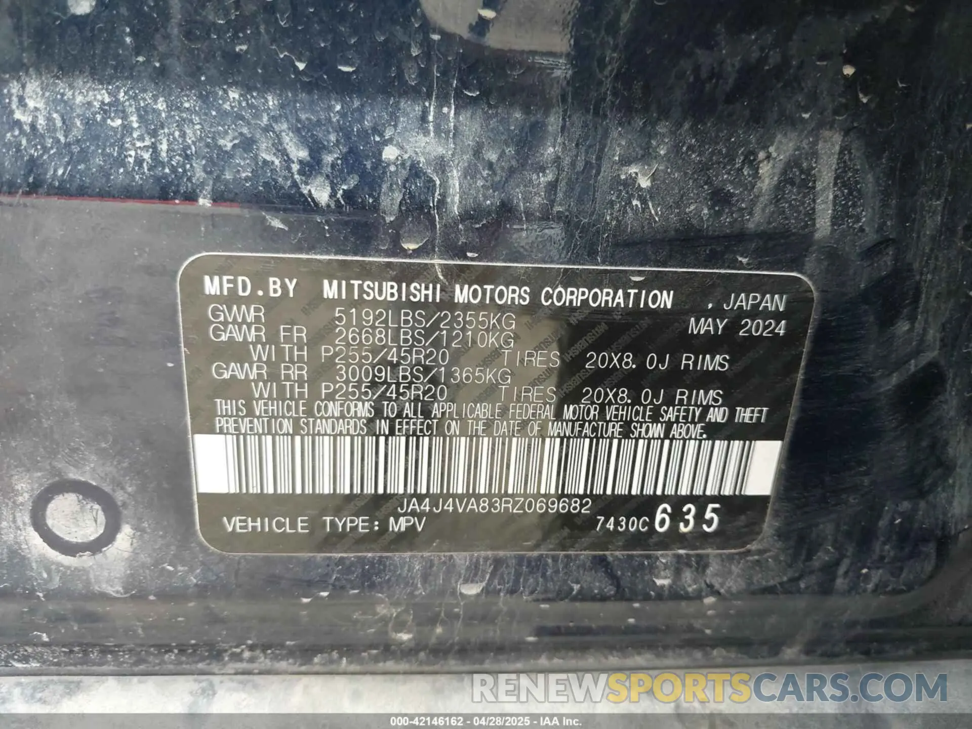9 Photograph of a damaged car JA4J4VA83RZ069682 MITSUBISHI OUTLANDER 2024