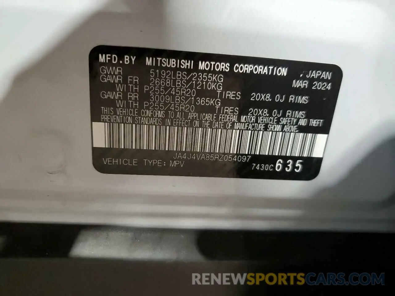 15 Photograph of a damaged car JA4J4VA85RZ054097 MITSUBISHI OUTLANDER 2024