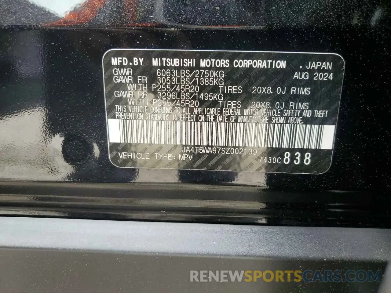 15 Photograph of a damaged car JA4T5WA97SZ002139 MITSUBISHI OUTLANDER 2025