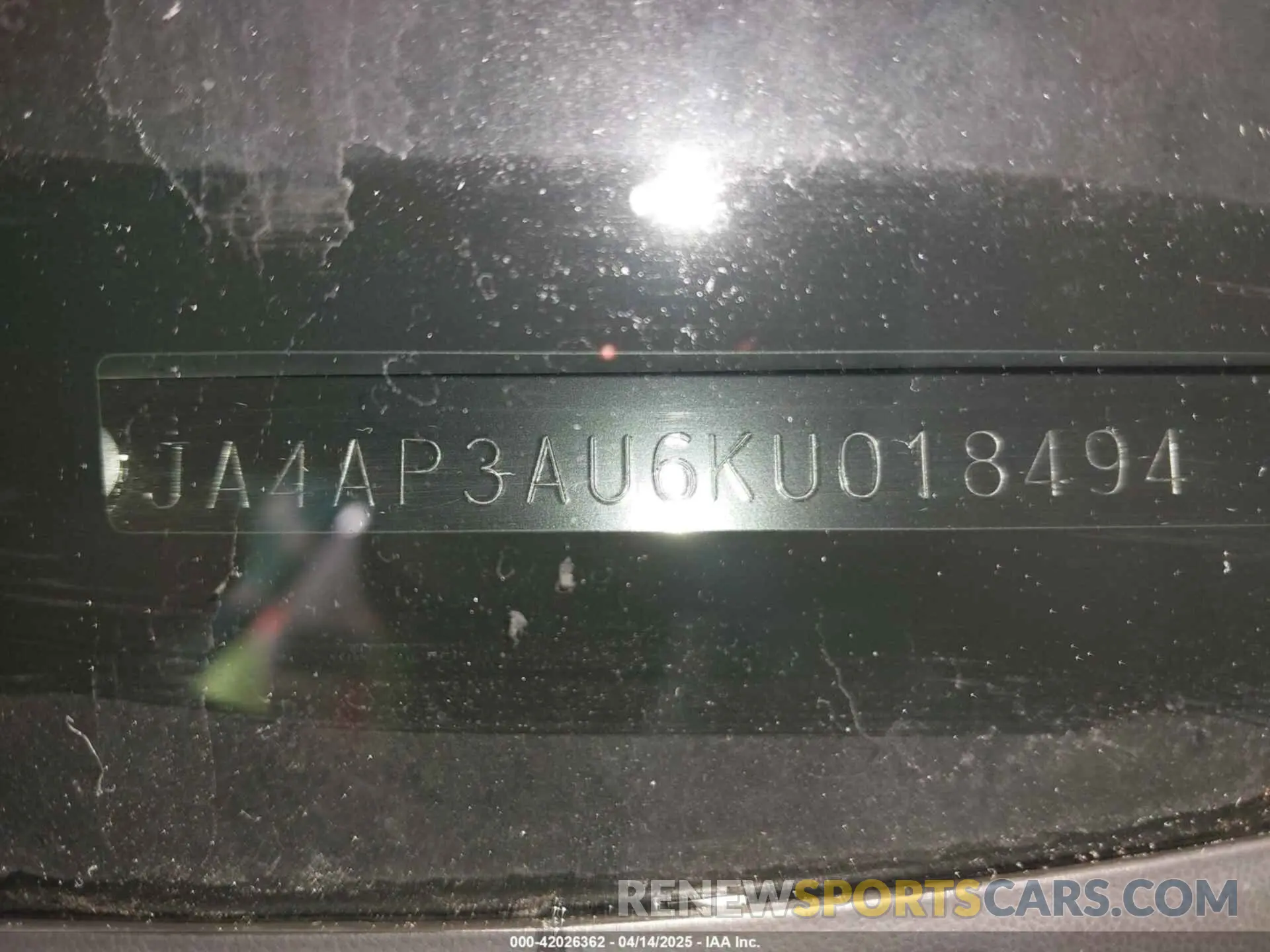 9 Photograph of a damaged car JA4AP3AU6KU018494 MITSUBISHI OUTLANDER SPORT 2019