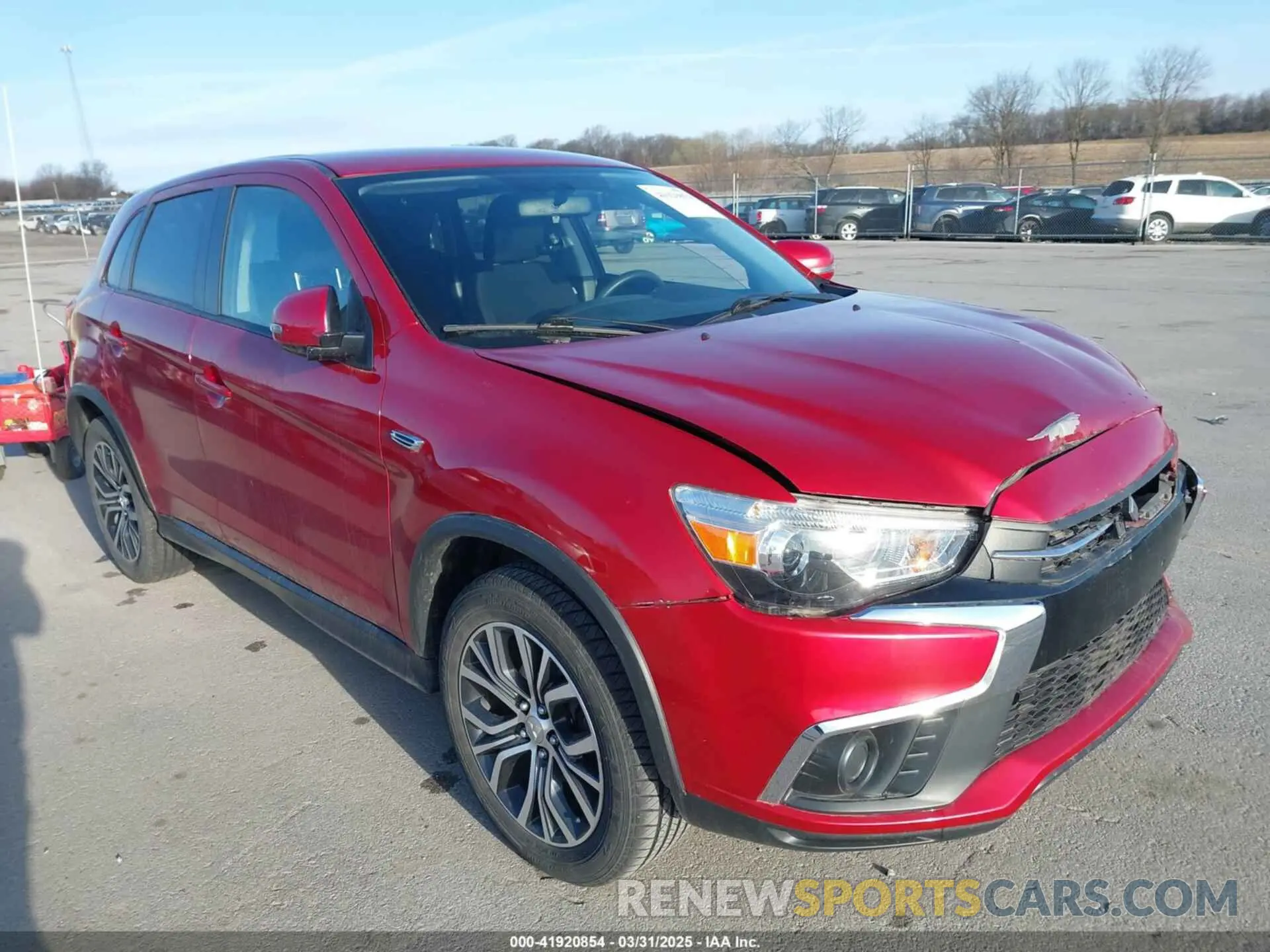 1 Photograph of a damaged car JA4AR3AU4KU004281 MITSUBISHI OUTLANDER SPORT 2019