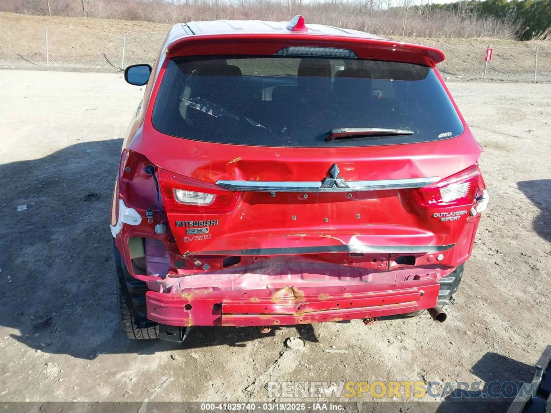 6 Photograph of a damaged car JA4AR3AUXKU016368 MITSUBISHI OUTLANDER SPORT 2019