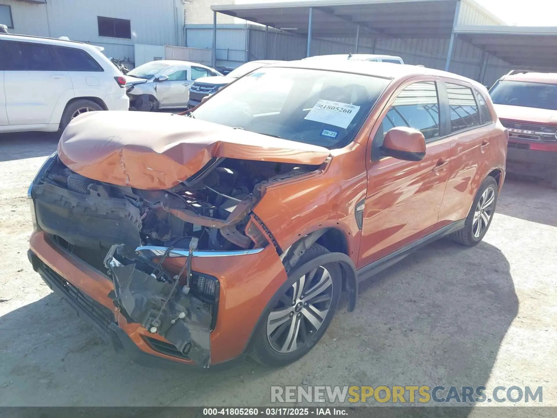 2 Photograph of a damaged car JA4AP3AU8LU008390 MITSUBISHI OUTLANDER SPORT 2020