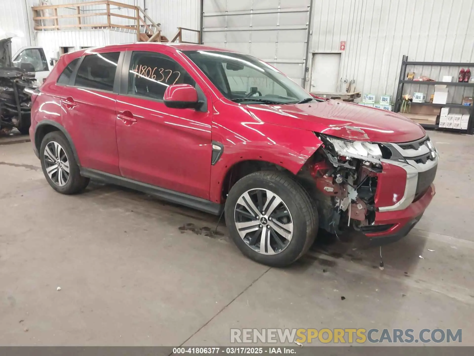 1 Photograph of a damaged car JA4ARUAU0MU003394 MITSUBISHI OUTLANDER SPORT 2021