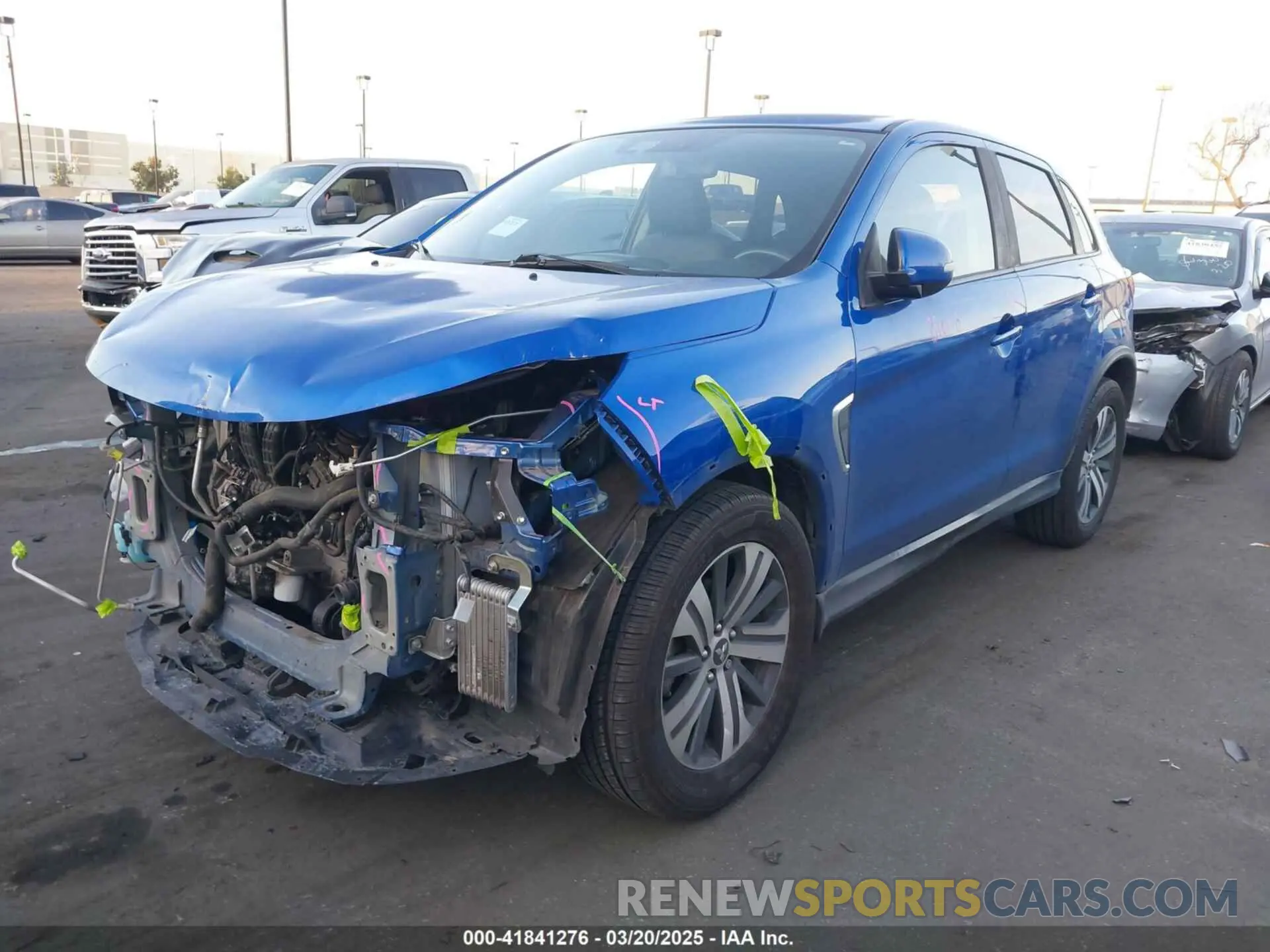 2 Photograph of a damaged car JA4APVAU0NU014327 MITSUBISHI OUTLANDER SPORT 2022