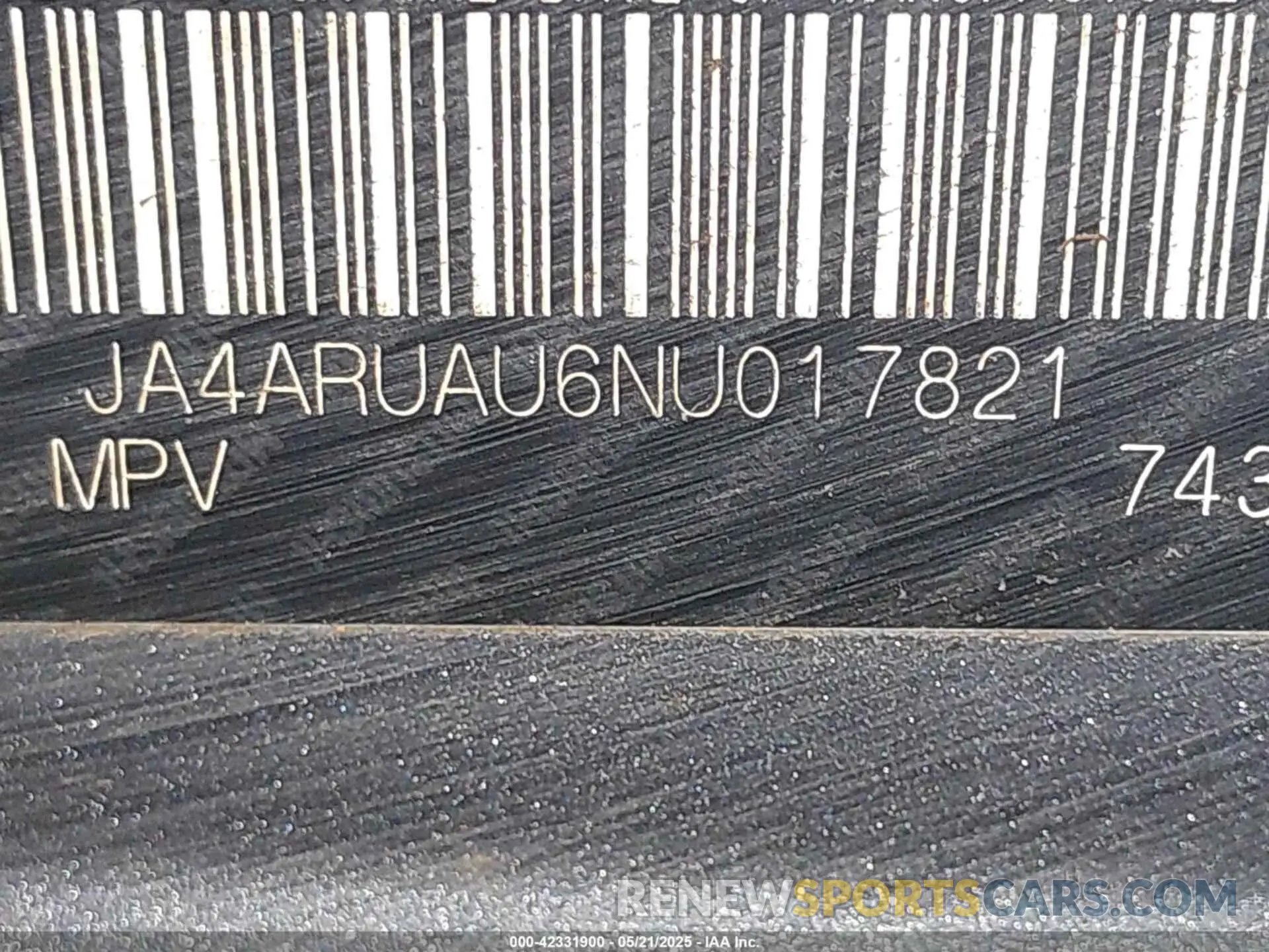 9 Photograph of a damaged car JA4ARUAU6NU017821 MITSUBISHI OUTLANDER SPORT 2022