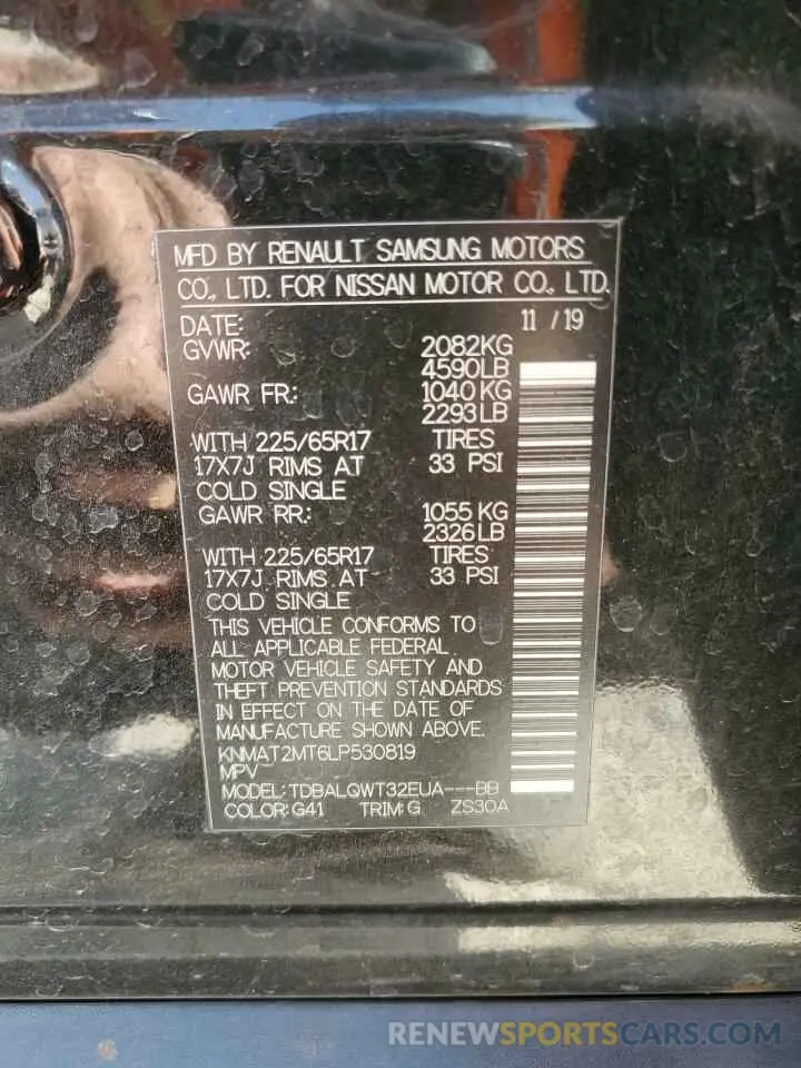 13 Photograph of a damaged car KNMAT2MT6LP530819 NISSAN All Models 2020