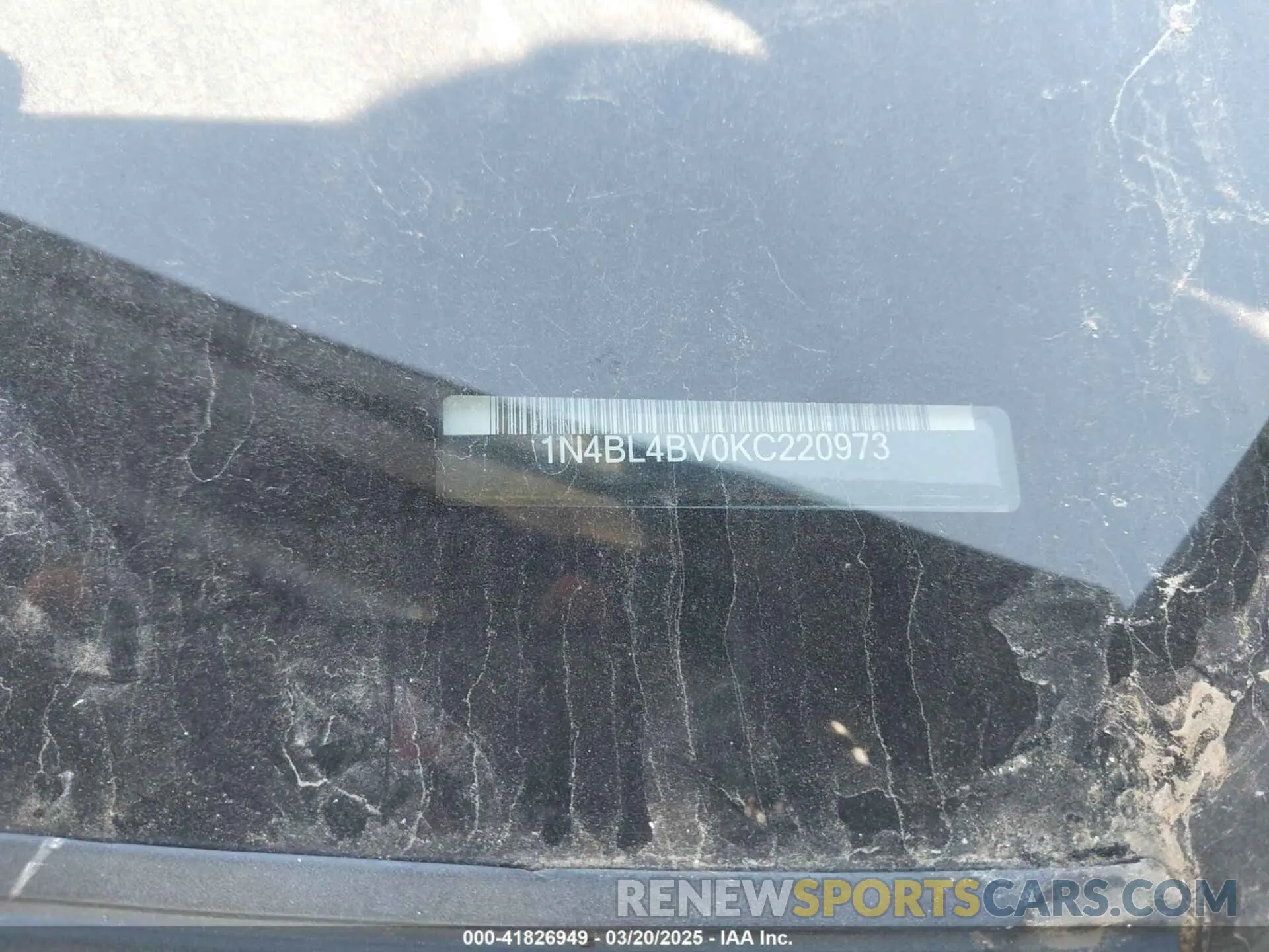 9 Photograph of a damaged car 1N4BL4BV0KC220973 NISSAN ALTIMA 2019