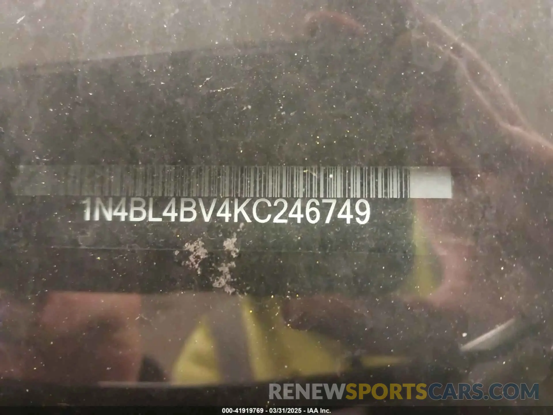 9 Photograph of a damaged car 1N4BL4BV4KC246749 NISSAN ALTIMA 2019