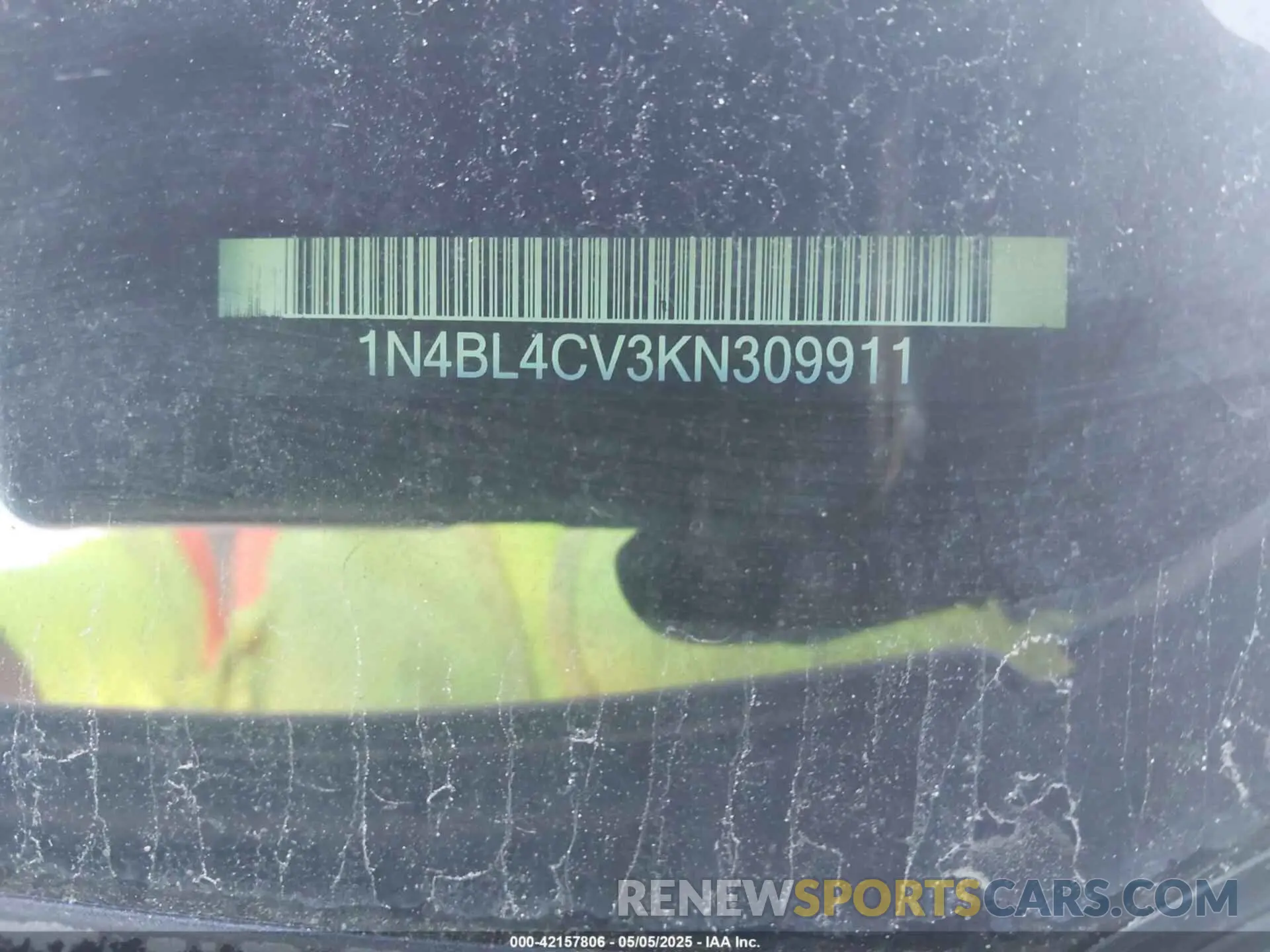 9 Photograph of a damaged car 1N4BL4CV3KN309911 NISSAN ALTIMA 2019