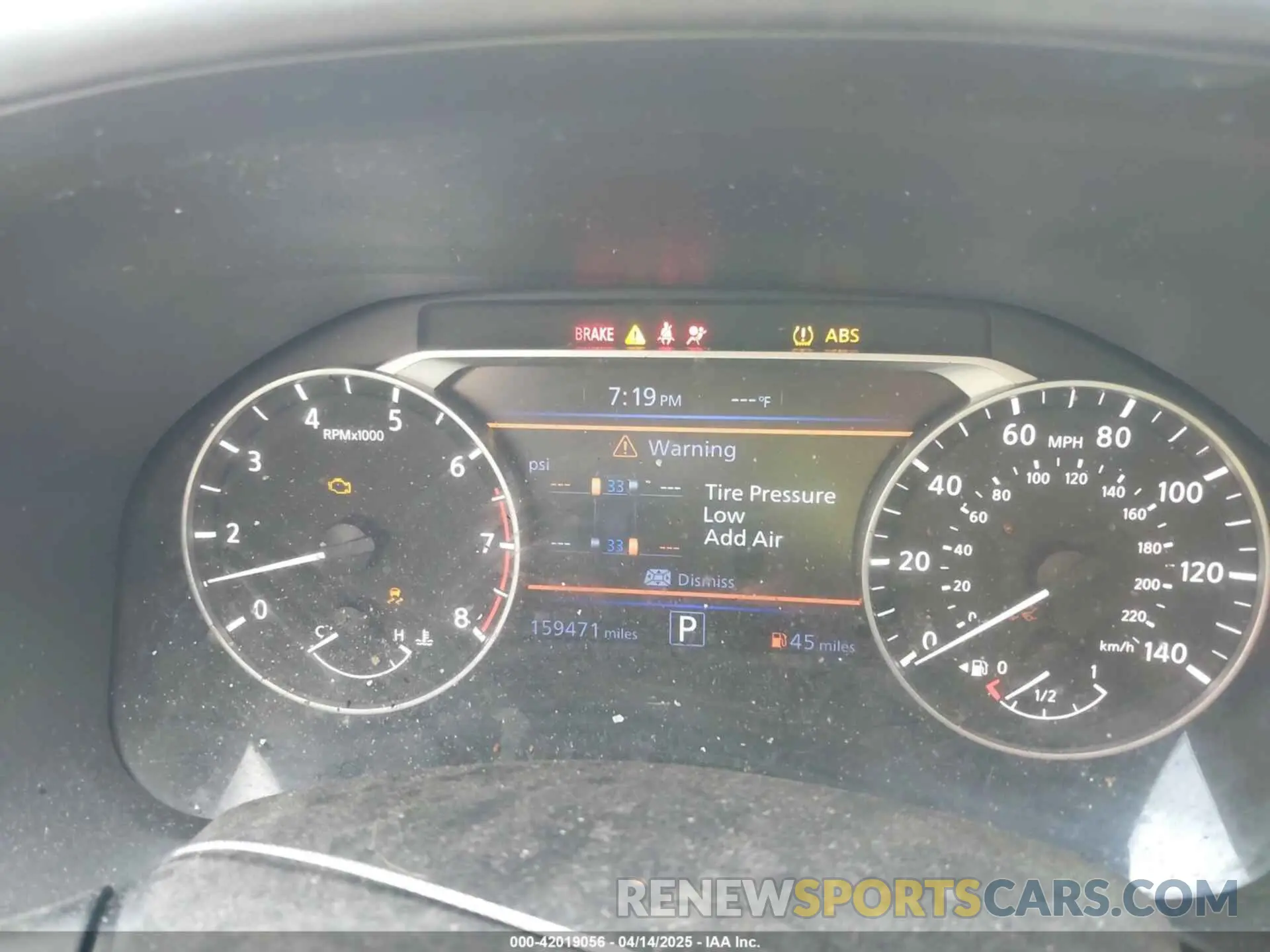 7 Photograph of a damaged car 1N4BL4CV9KC259978 NISSAN ALTIMA 2019