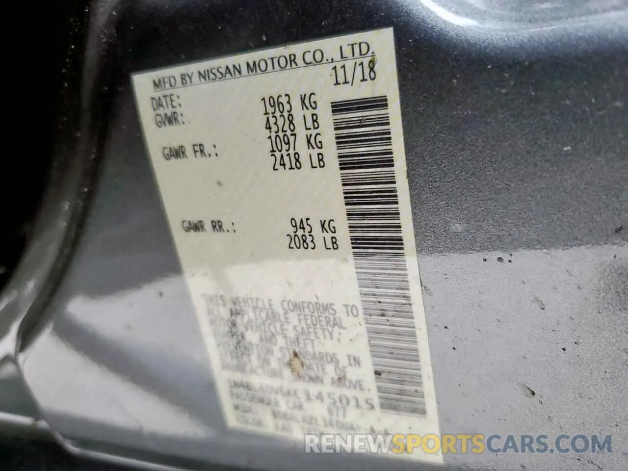14 Photograph of a damaged car 1N4BL4DV6KC145015 NISSAN ALTIMA 2019