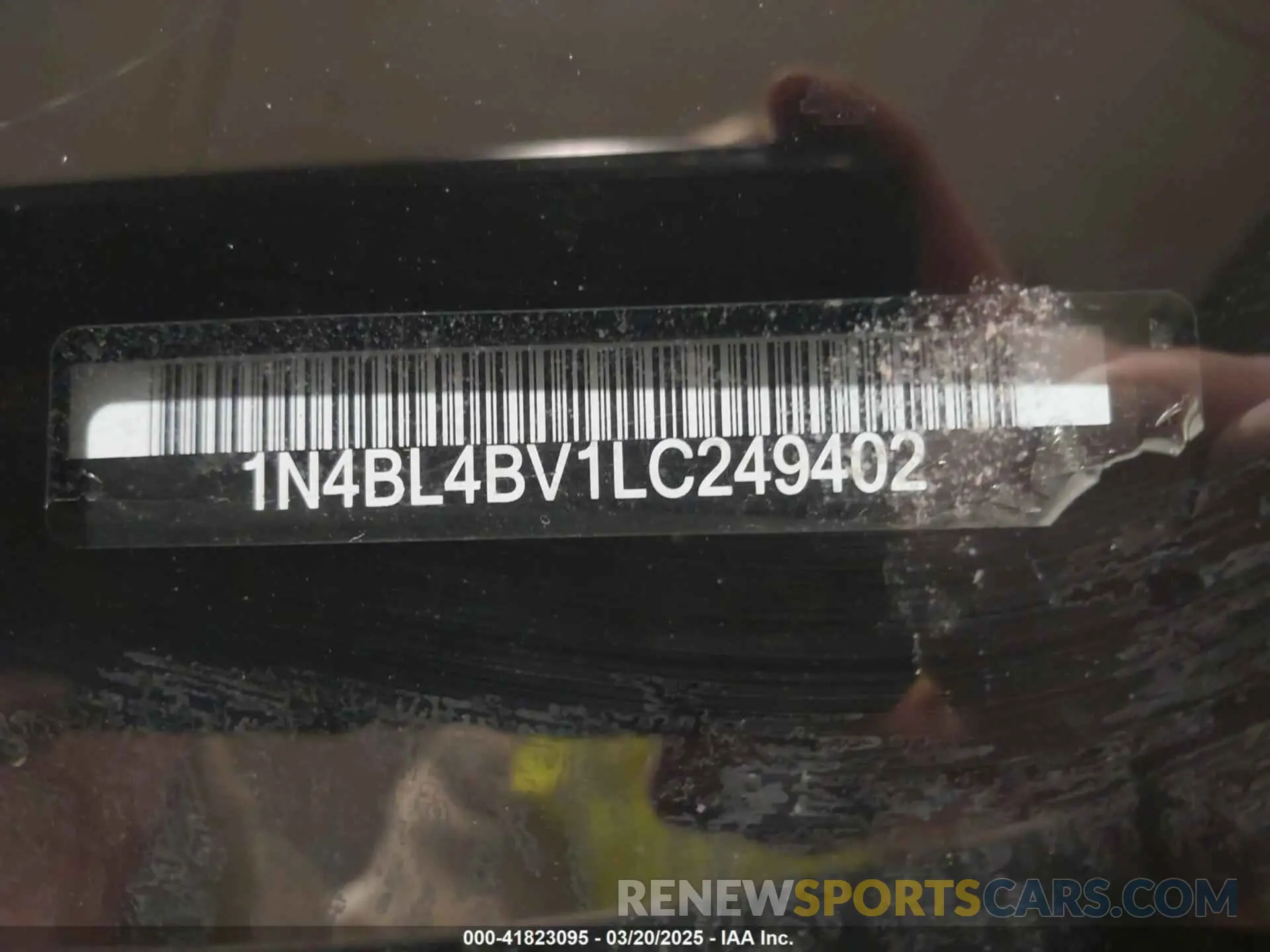 9 Photograph of a damaged car 1N4BL4BV1LC249402 NISSAN ALTIMA 2020