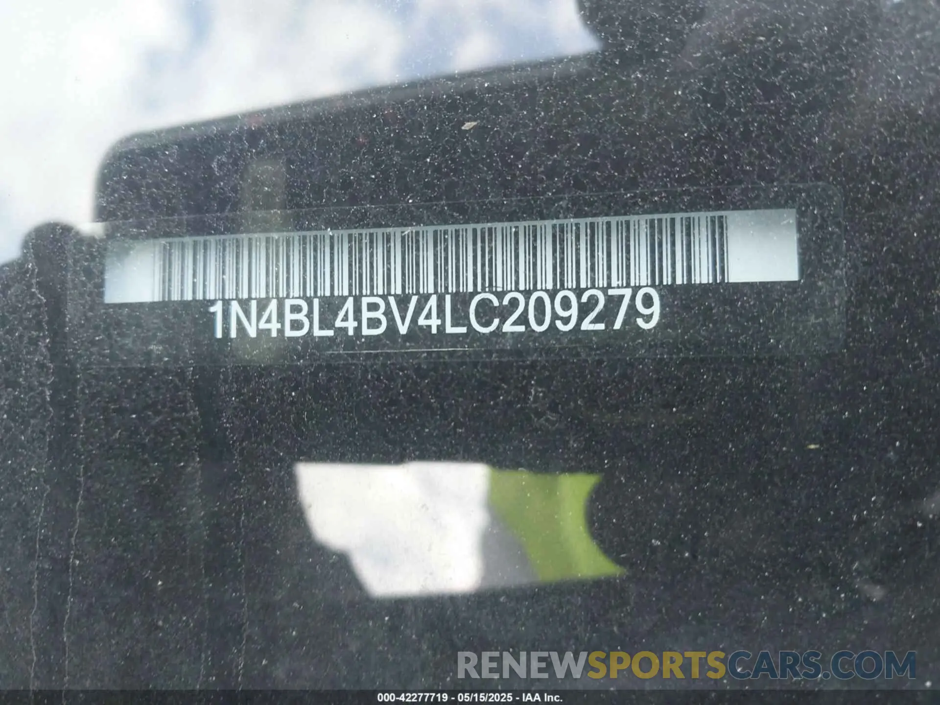 9 Photograph of a damaged car 1N4BL4BV4LC209279 NISSAN ALTIMA 2020