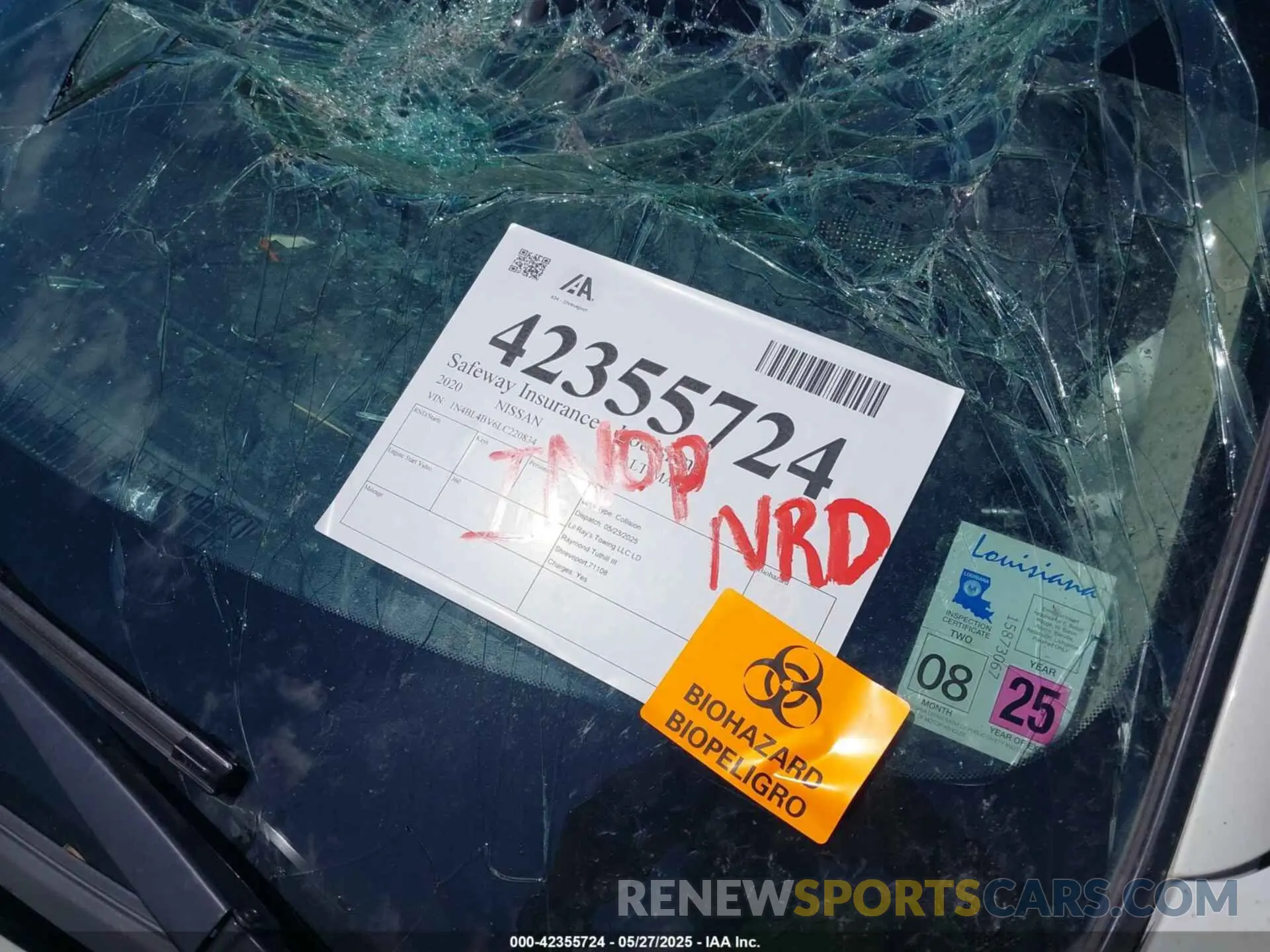 7 Photograph of a damaged car 1N4BL4BV6LC220834 NISSAN ALTIMA 2020
