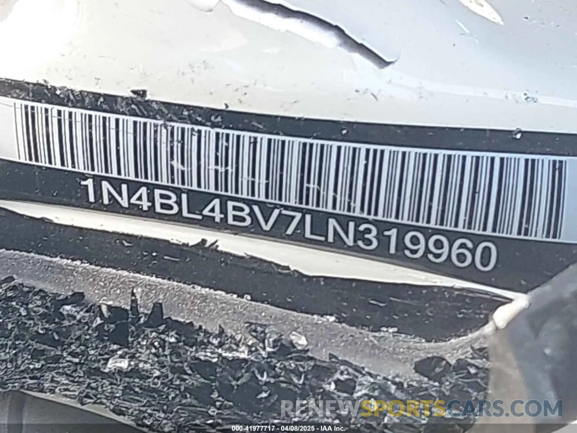 9 Photograph of a damaged car 1N4BL4BV7LN319960 NISSAN ALTIMA 2020