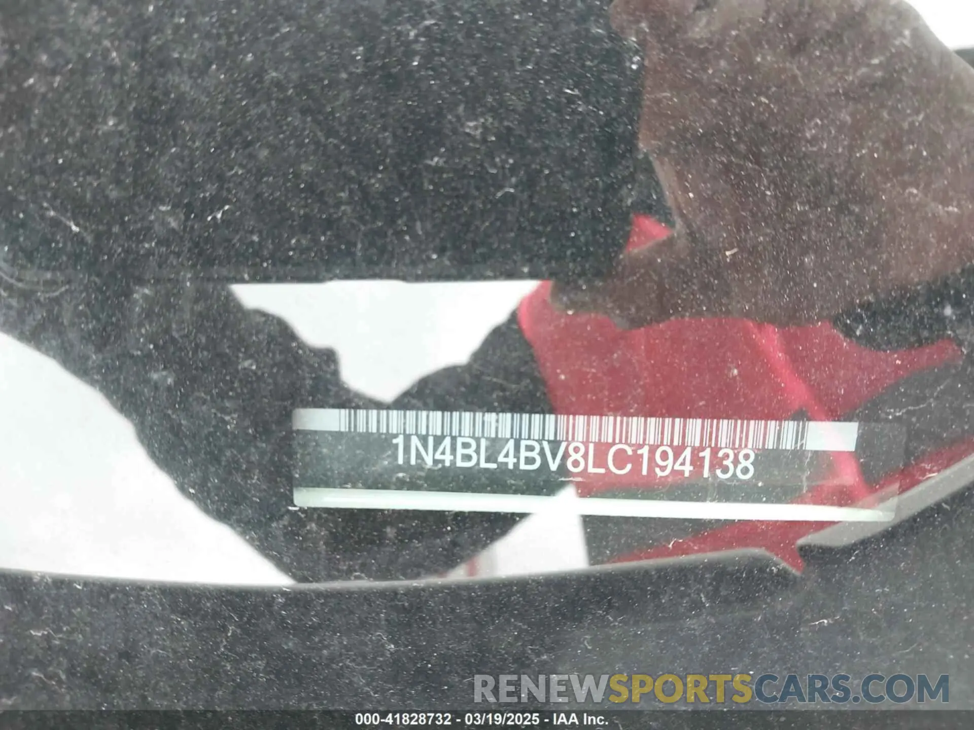 9 Photograph of a damaged car 1N4BL4BV8LC194138 NISSAN ALTIMA 2020