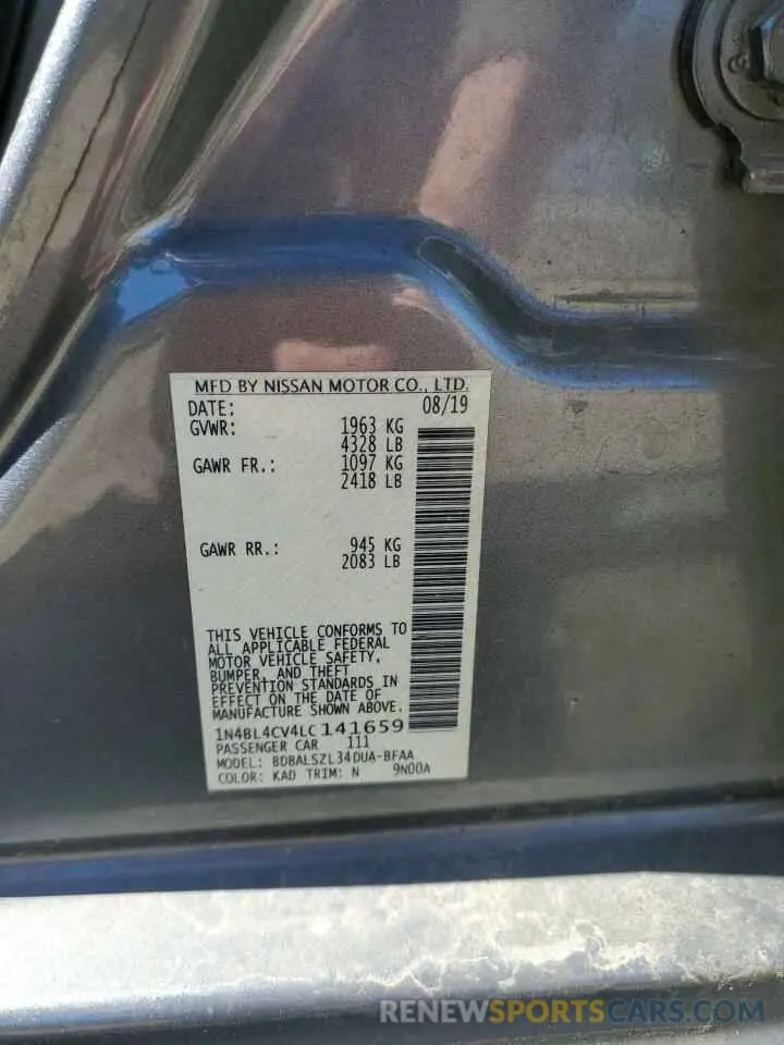 15 Photograph of a damaged car 1N4BL4CV4LC141659 NISSAN ALTIMA 2020
