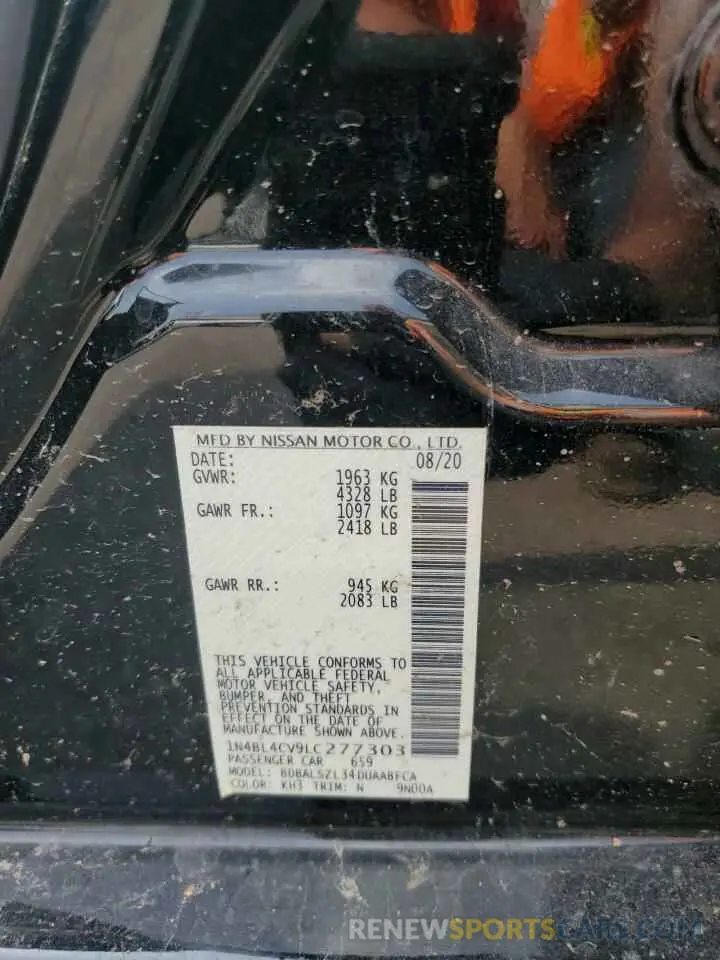 12 Photograph of a damaged car 1N4BL4CV9LC277303 NISSAN ALTIMA 2020