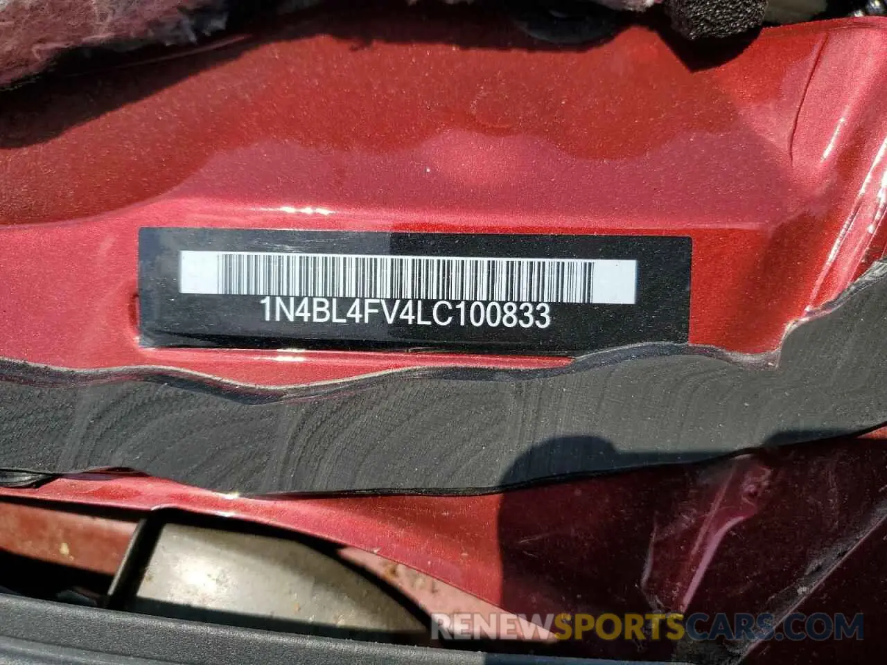 12 Photograph of a damaged car 1N4BL4FV4LC100833 NISSAN ALTIMA 2020